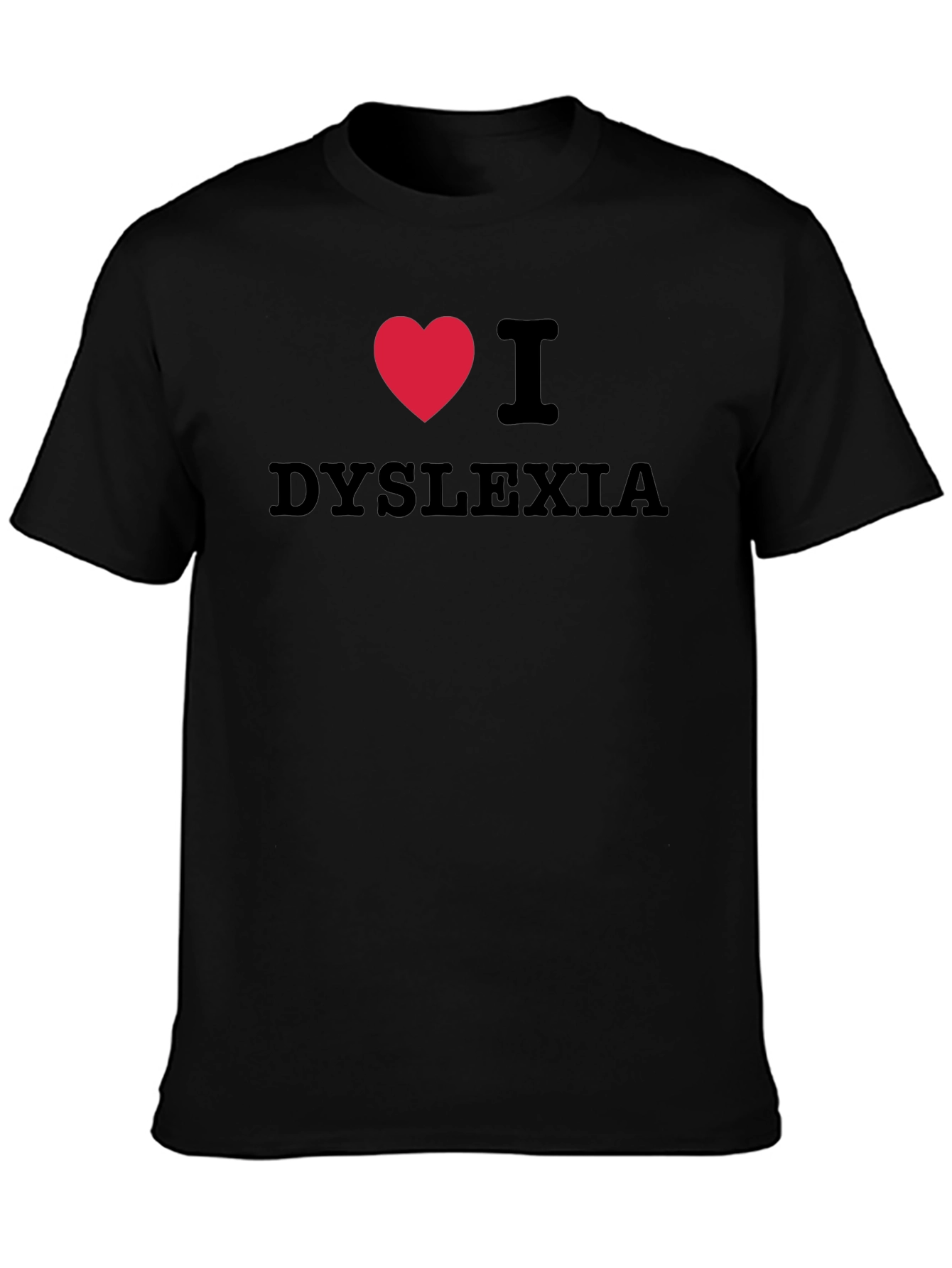 I Heart Dyslexia Black T-Shirt
