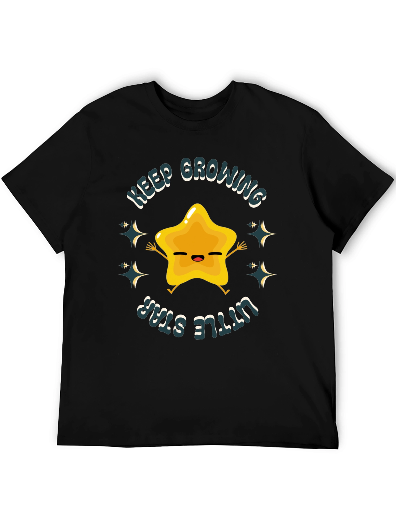Keep Growing Little Star Black T-Shirt