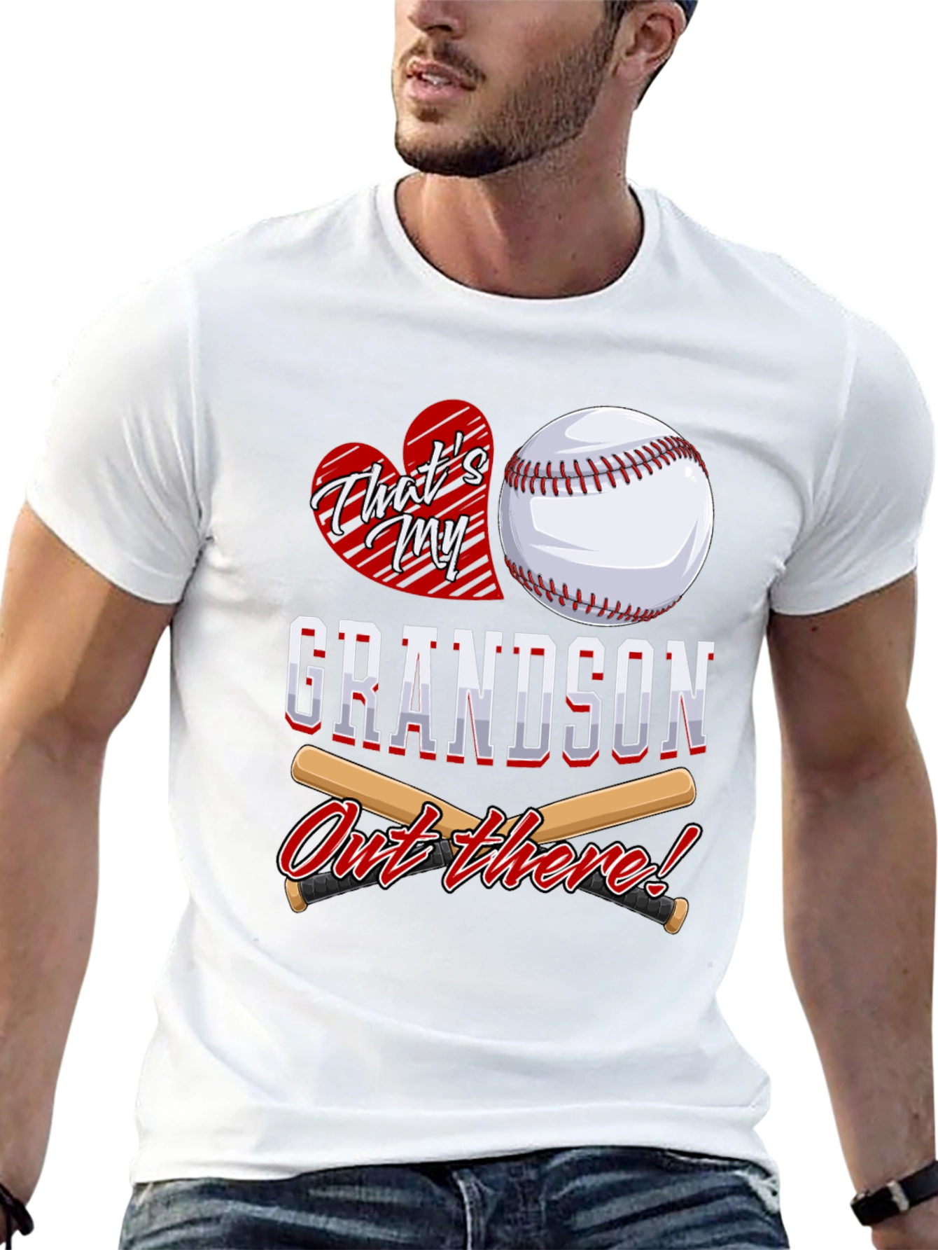 Grandson Baseball T-Shirt Grandparent Pride Tee