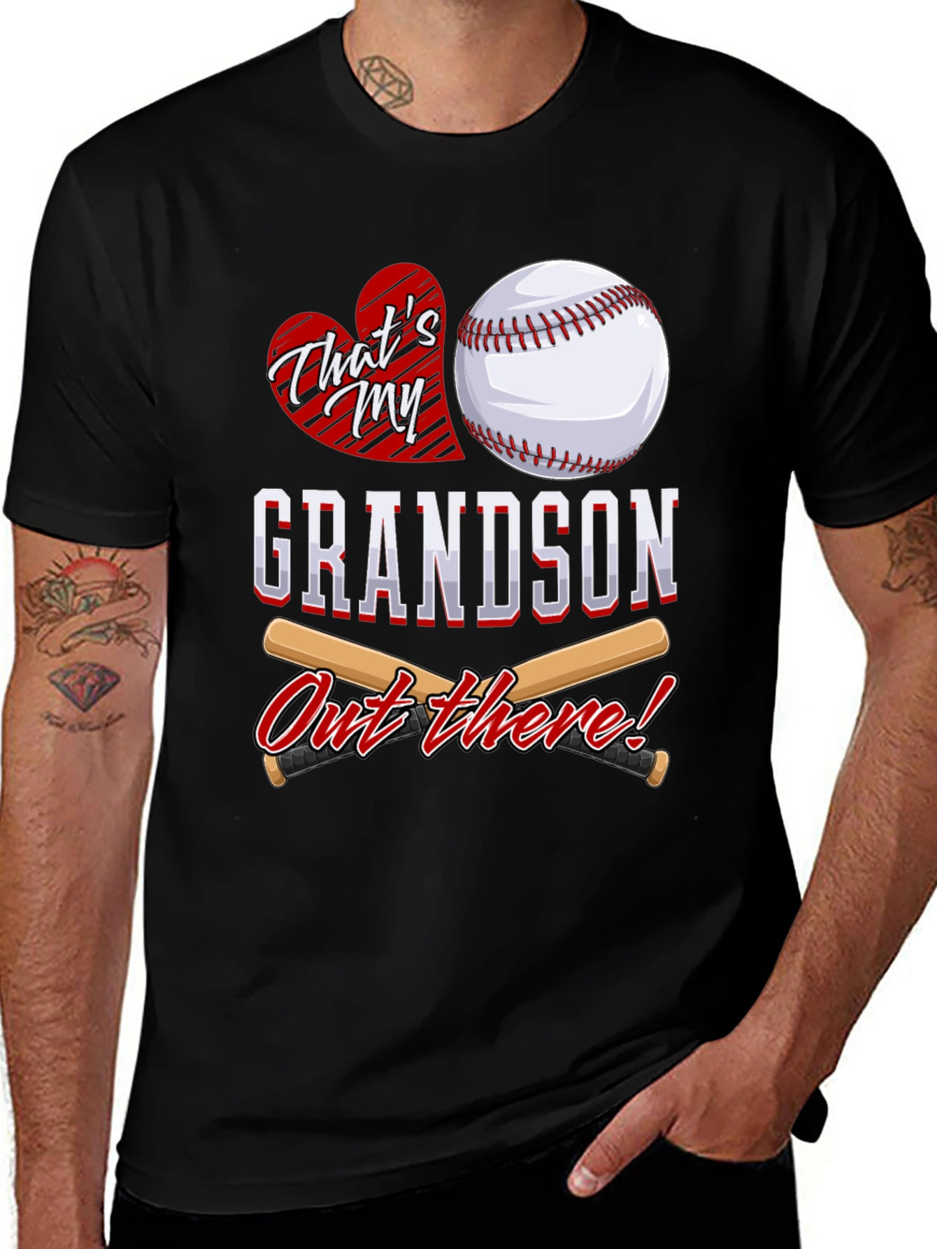 Grandson Baseball T-Shirt Grandparent Pride Tee