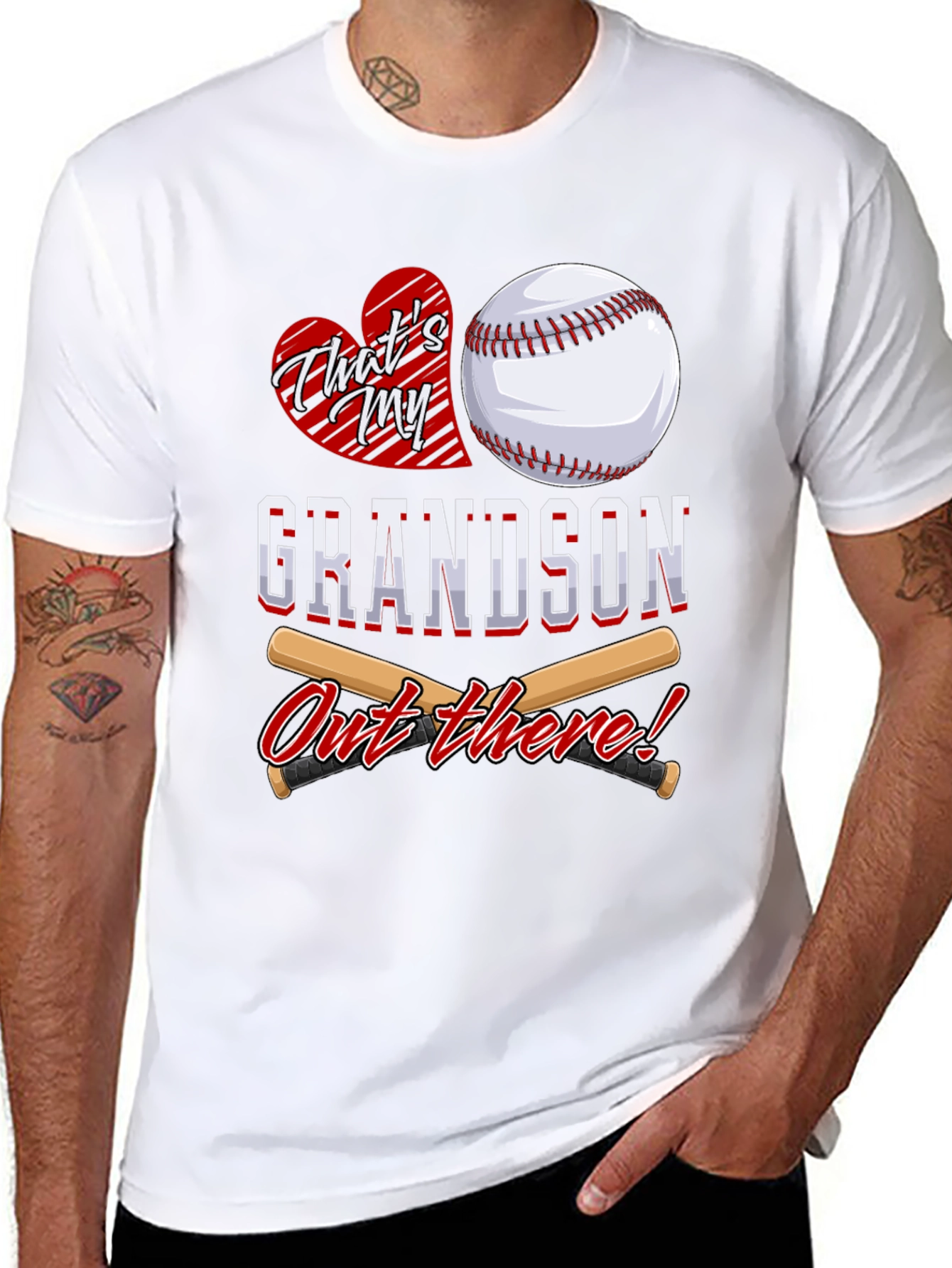 Grandson Baseball T-Shirt Grandparent Pride Tee