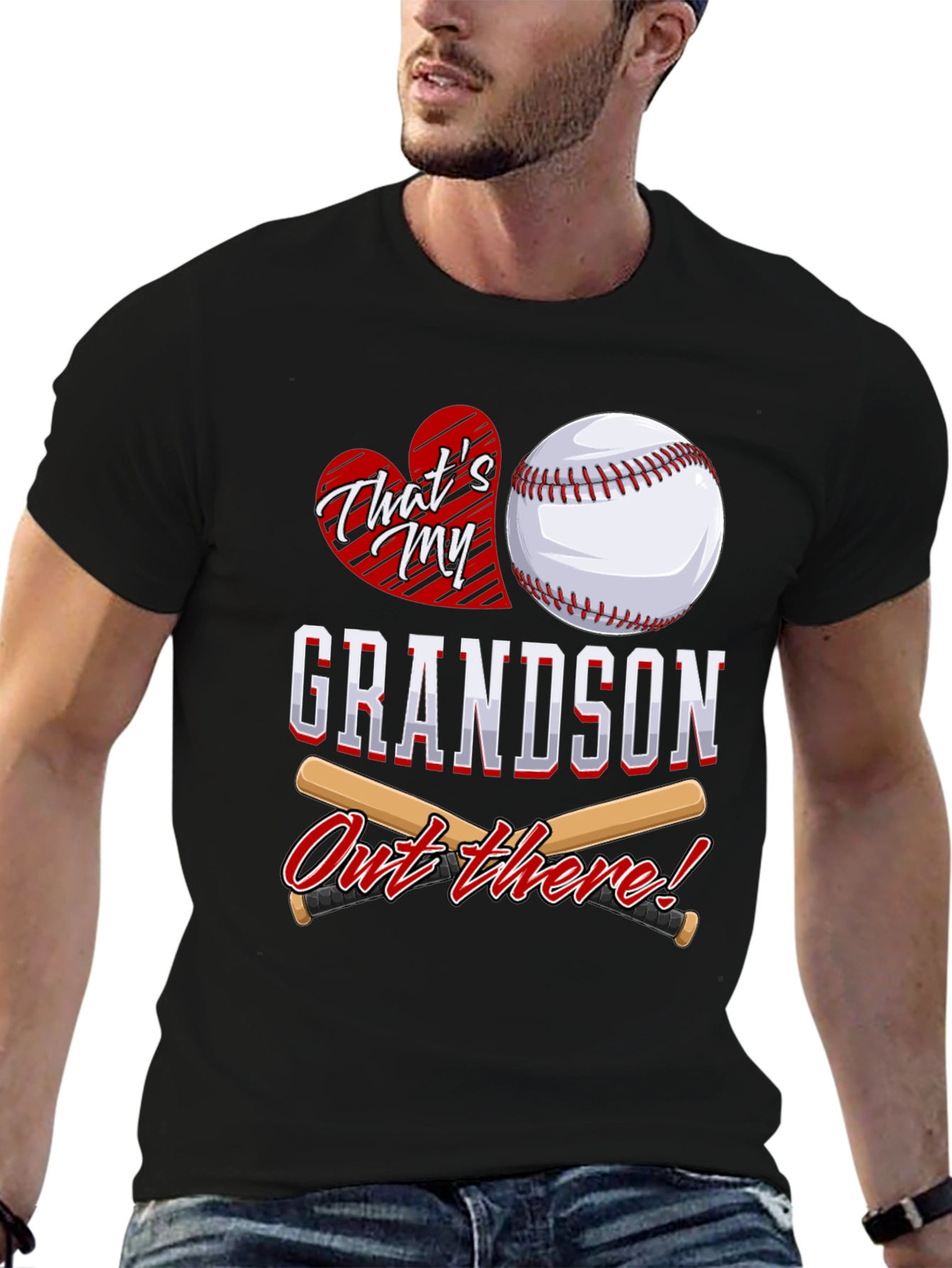 Grandson Baseball T-Shirt Grandparent Pride Tee