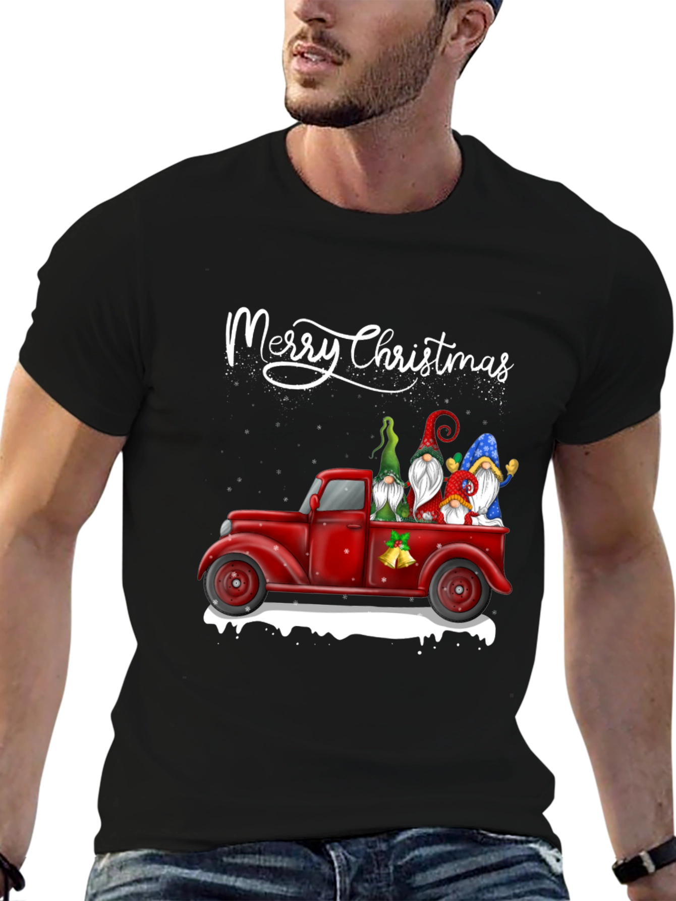 Merry Christmas Gnome Truck T-Shirt