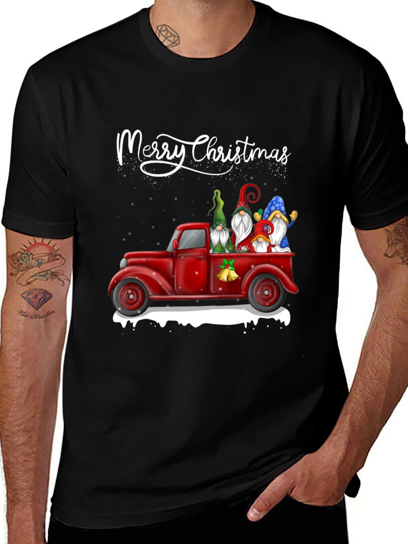 Merry Christmas Gnome Truck T-Shirt