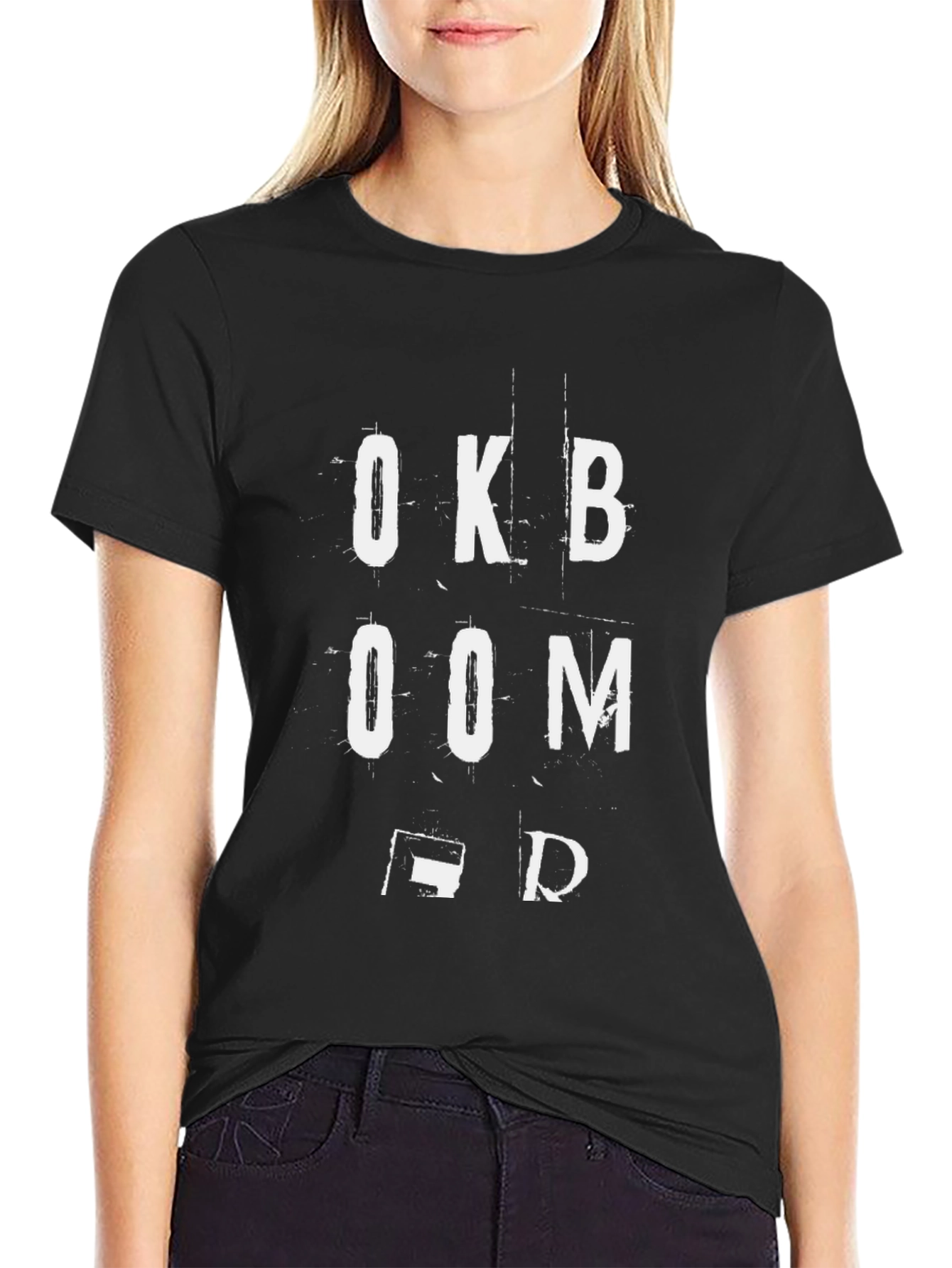 OK BOOM FD Black Graphic Tee