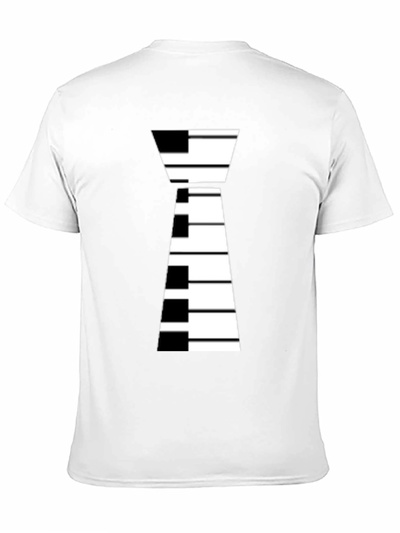 Piano Keys Tie Graphic Black T-Shirt