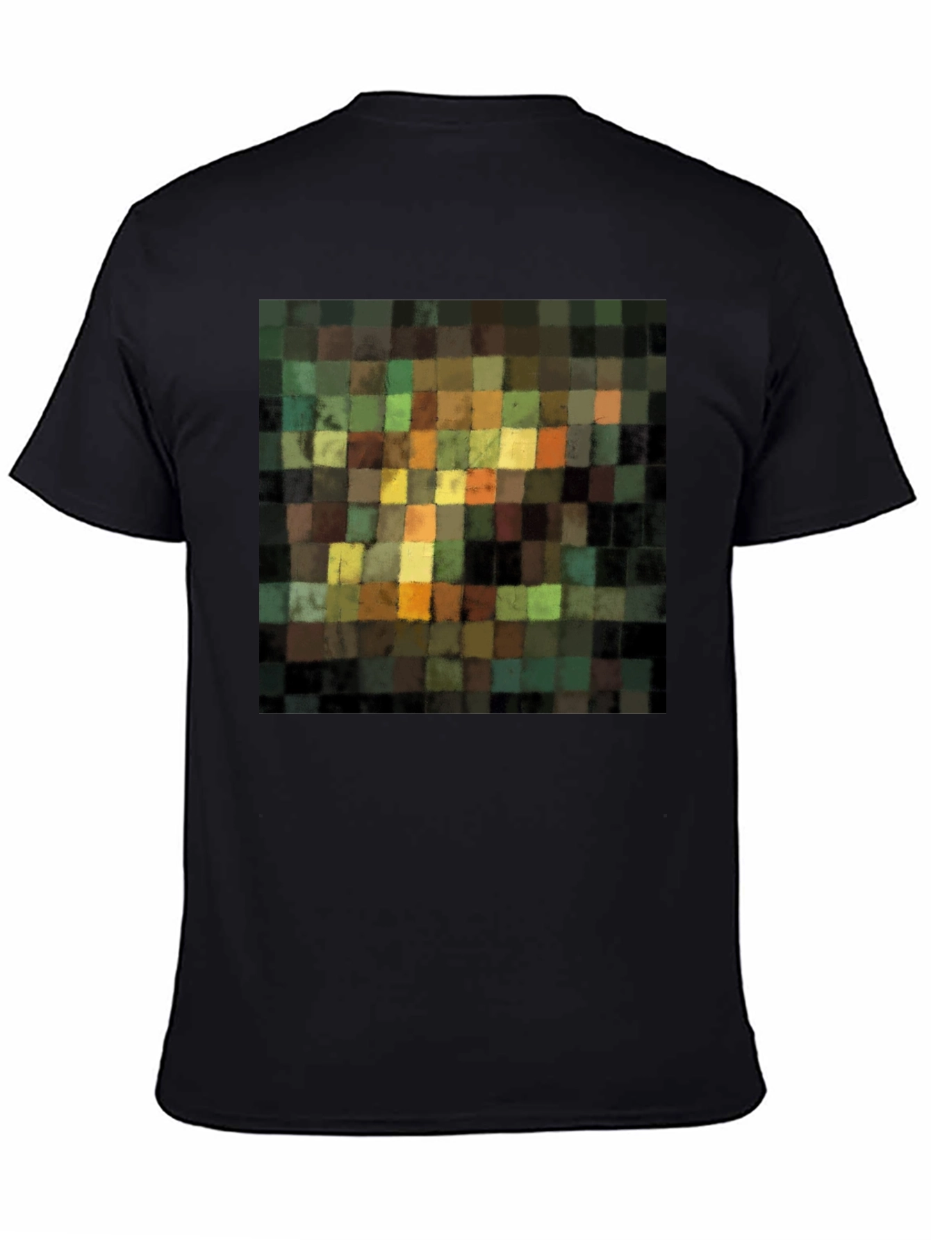 Abstract Squares Graphic Black T-Shirt