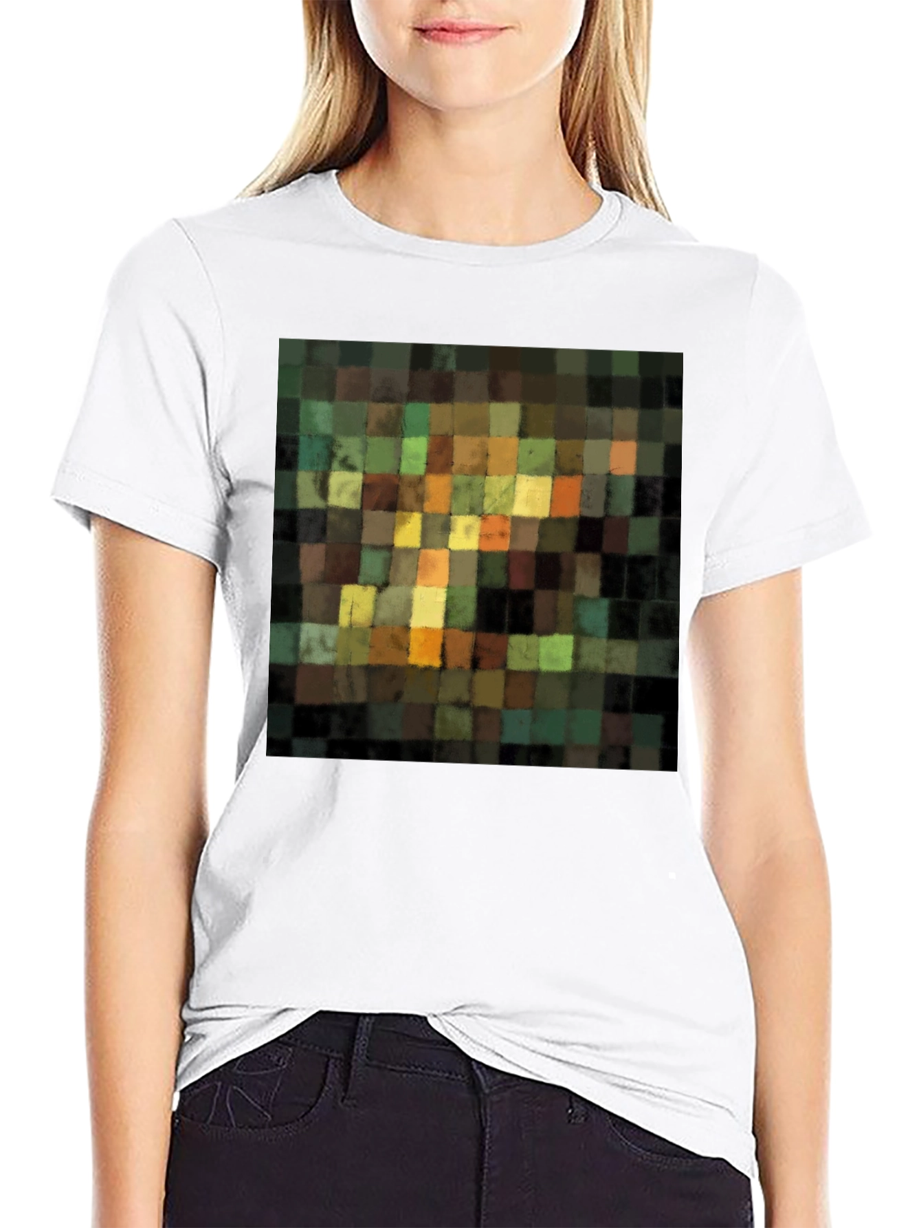 Abstract Squares Graphic Black T-Shirt