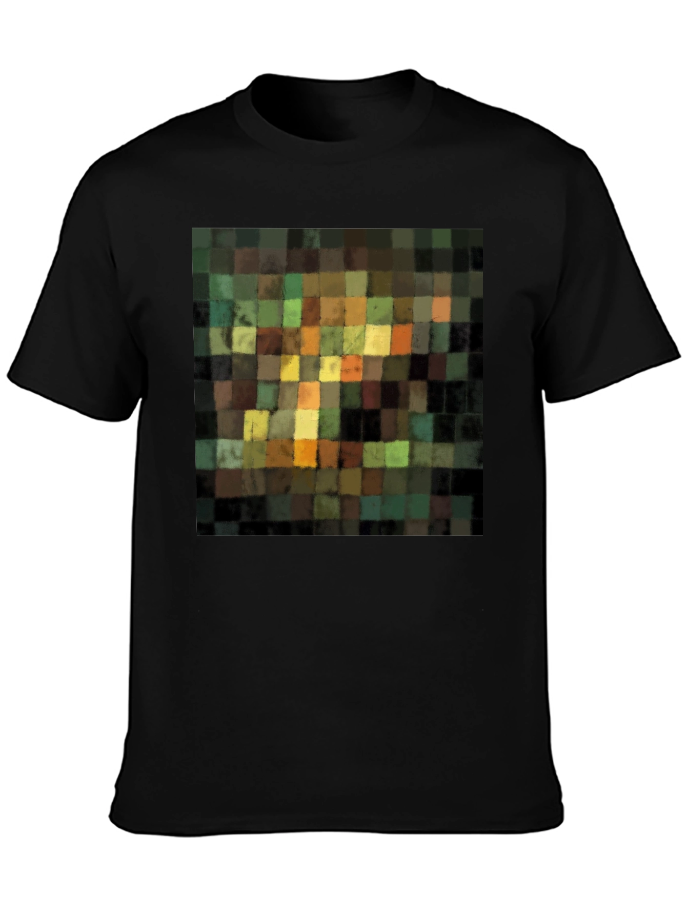 Abstract Squares Graphic Black T-Shirt