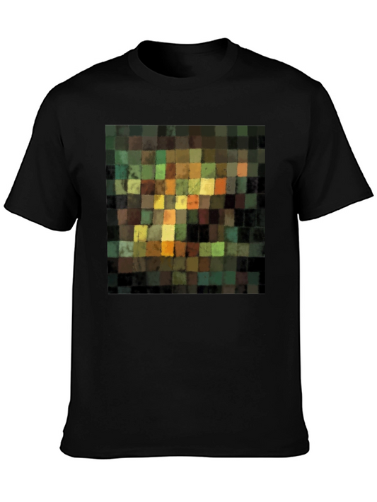 Abstract Squares Graphic Black T-Shirt