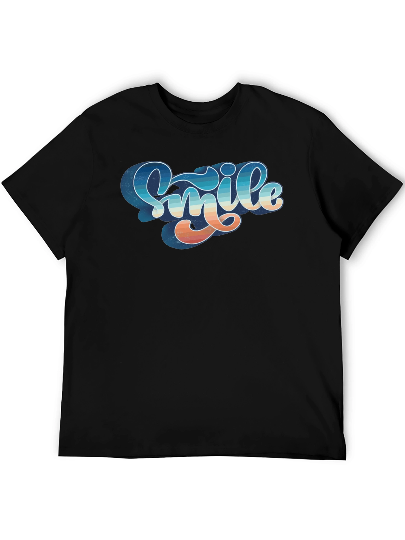 Retro Smile Graphic Black Tee