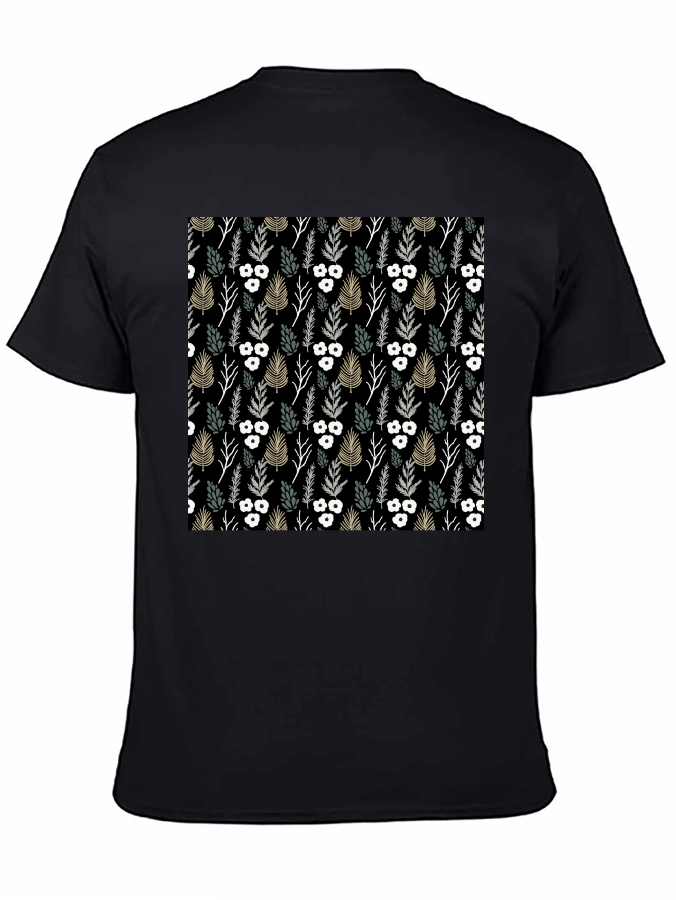 Stylish Floral Print Black T-Shirt