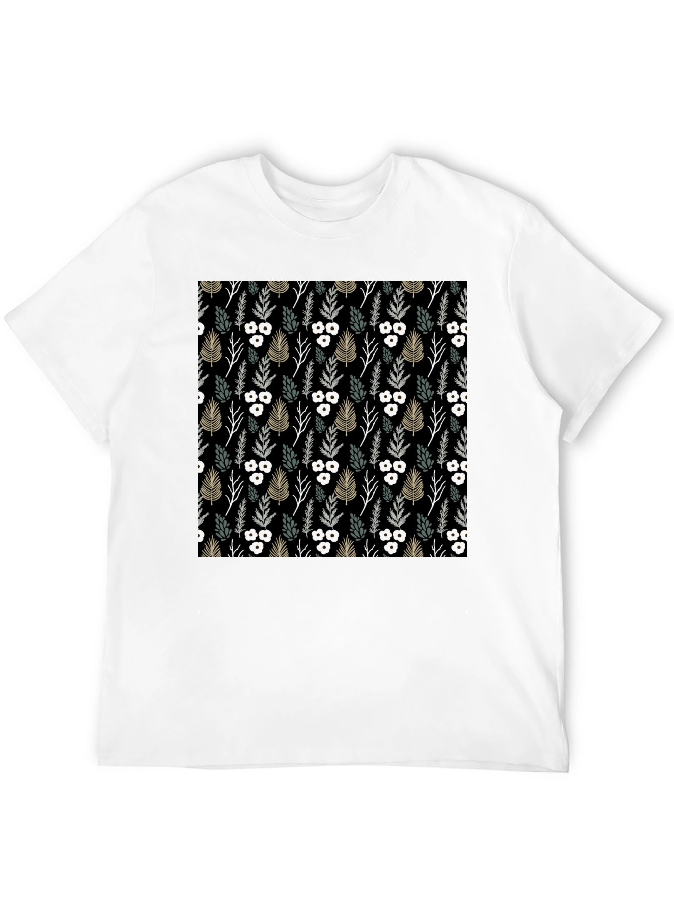Stylish Floral Print Black T-Shirt