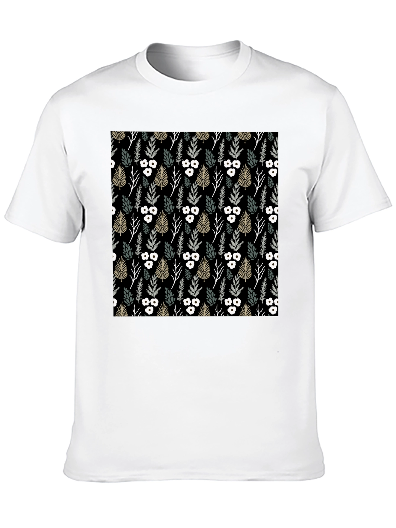 Stylish Floral Print Black T-Shirt