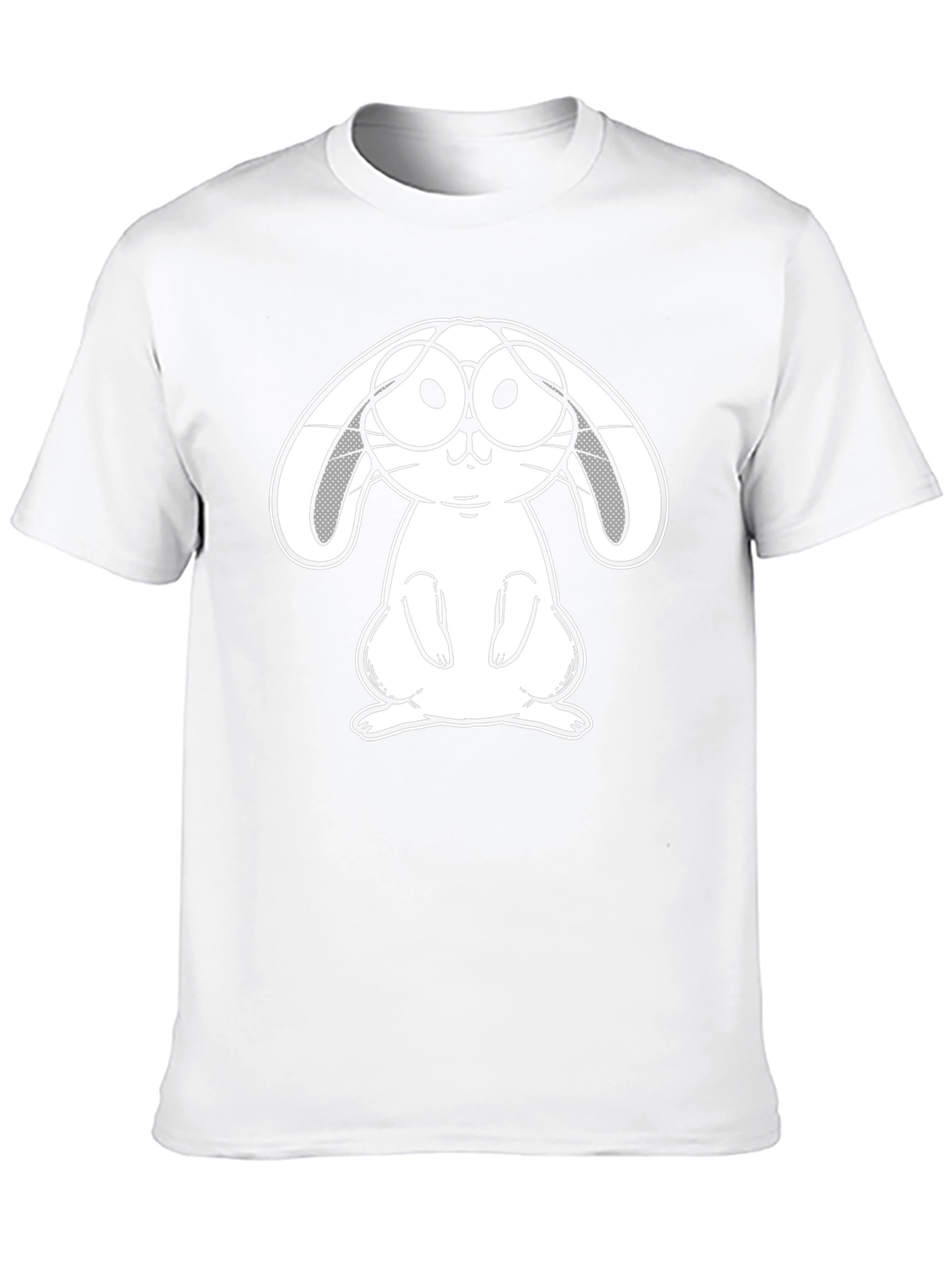 Bunny With Glasses Graphic Tee - Black