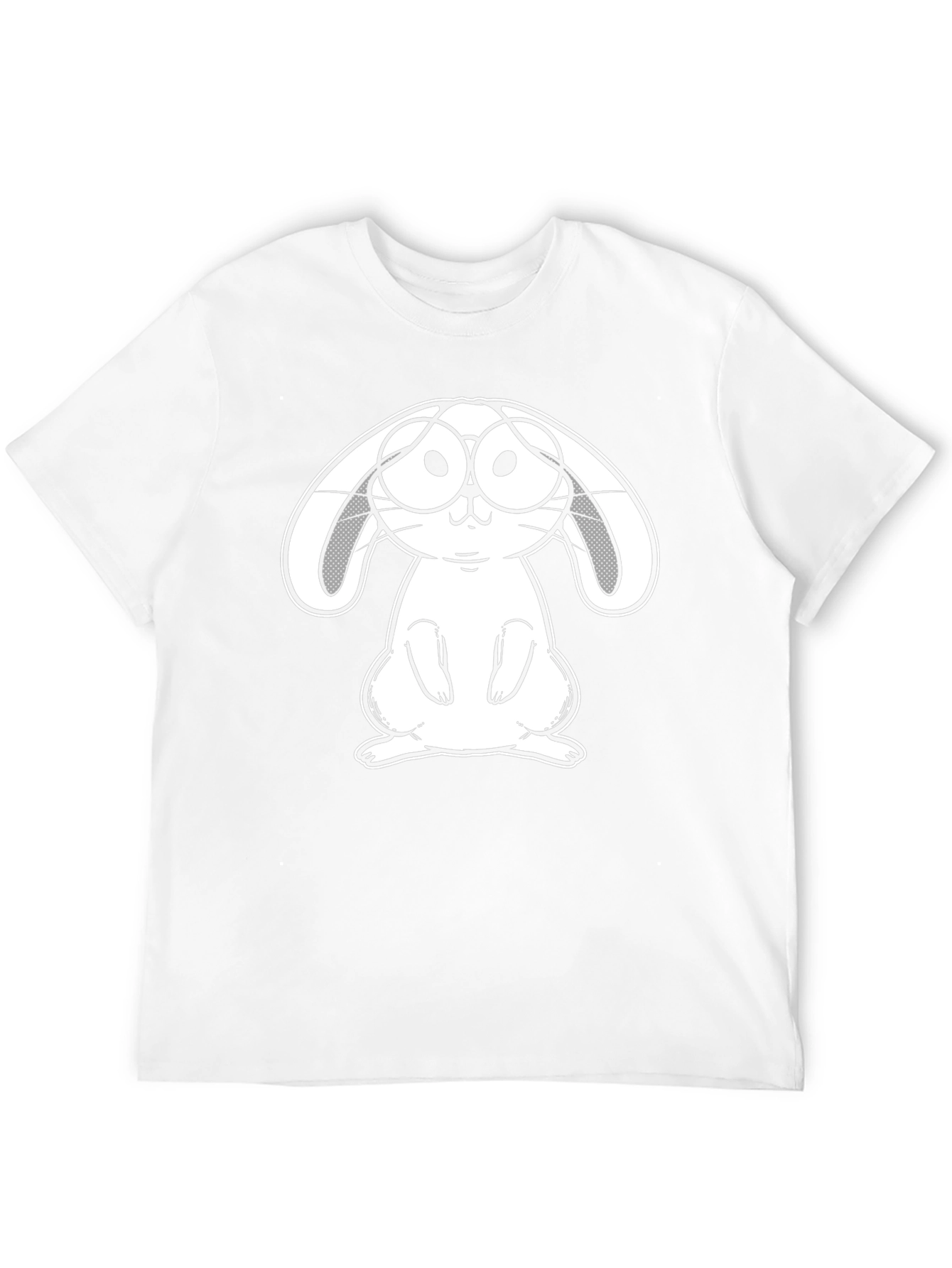 Bunny With Glasses Graphic Tee - Black