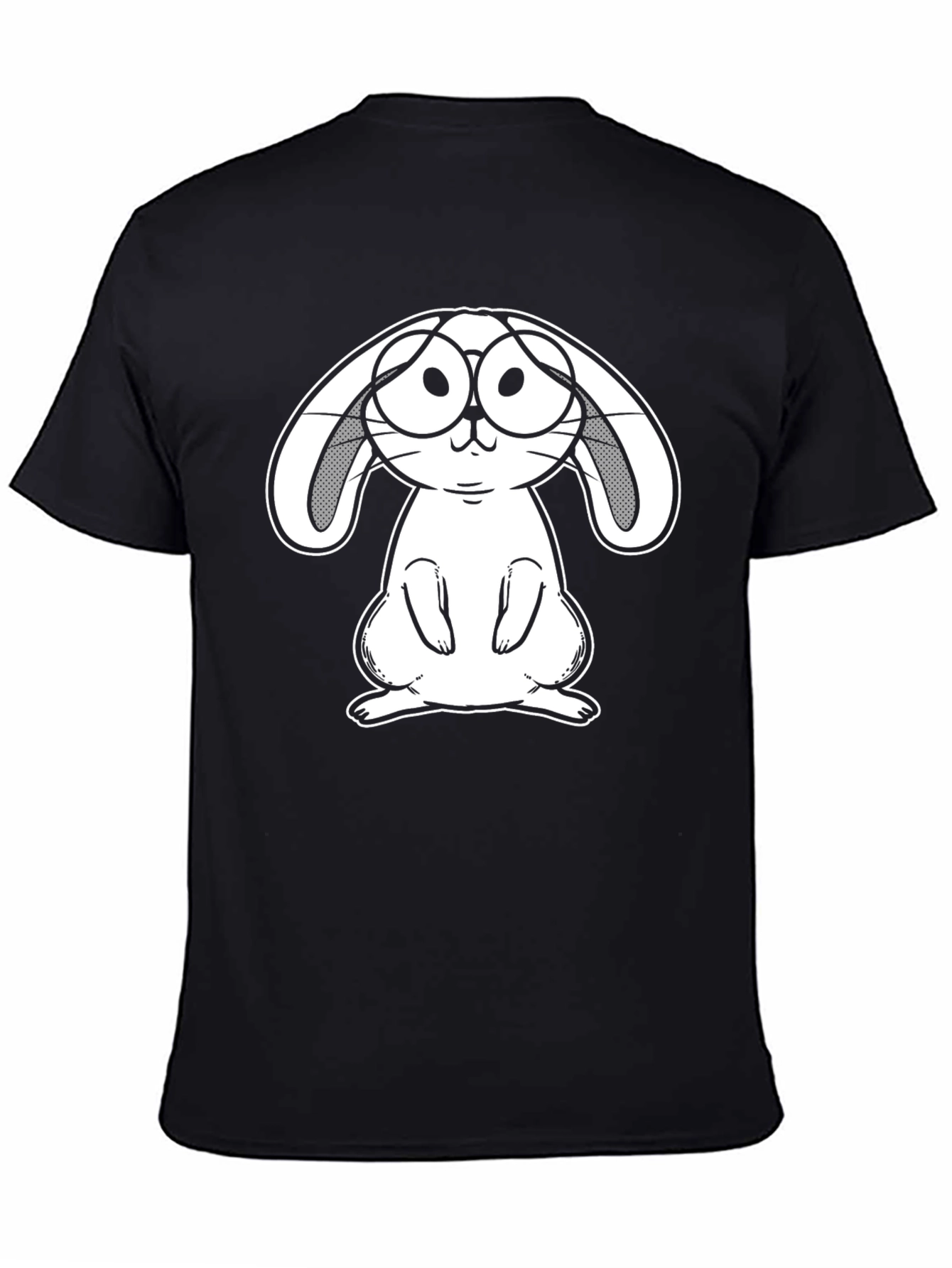 Bunny With Glasses Graphic Tee - Black