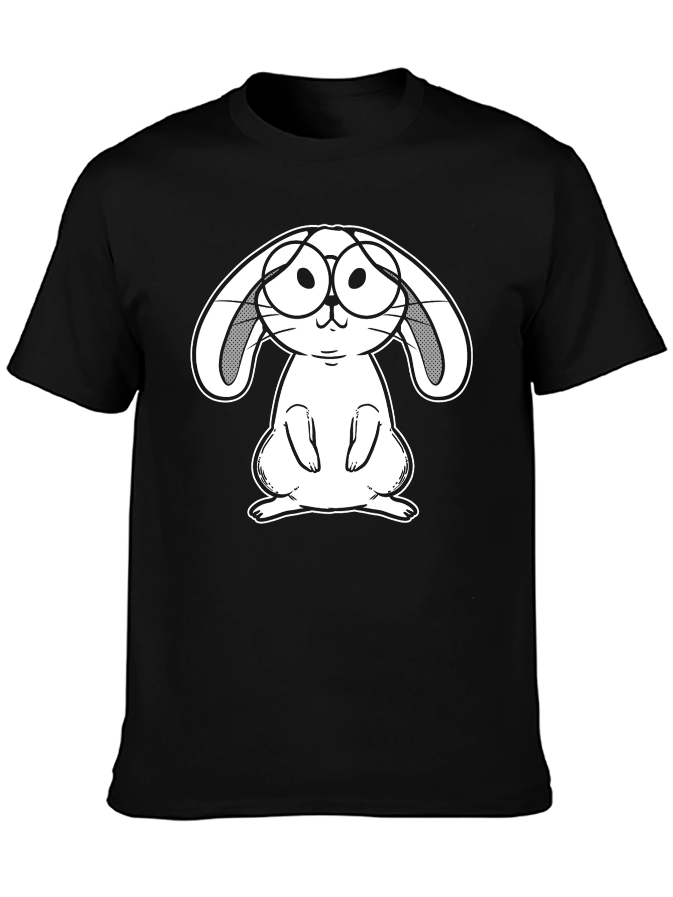 Bunny With Glasses Graphic Tee - Black