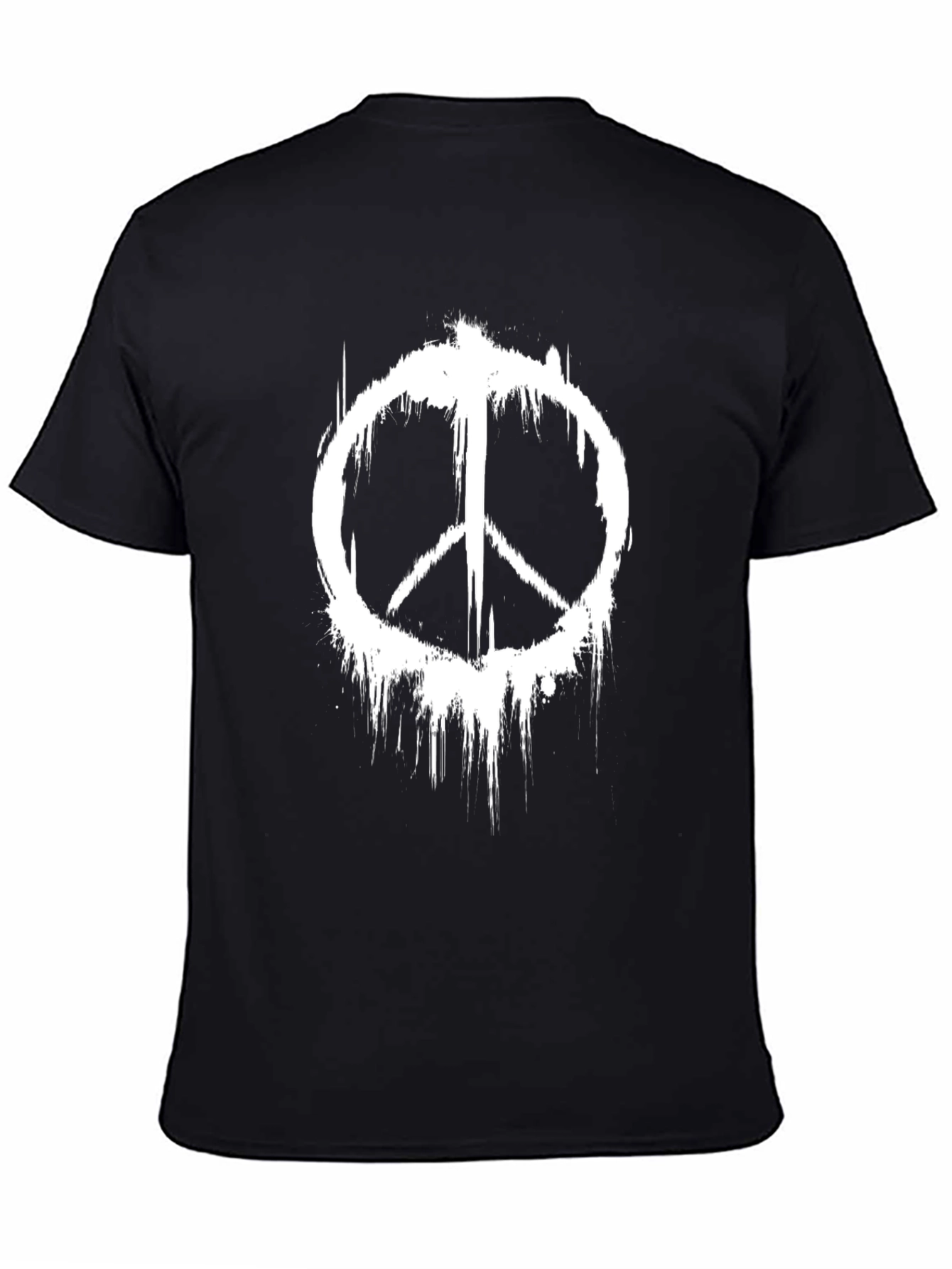 Peace Symbol Distressed Graphic T-Shirt