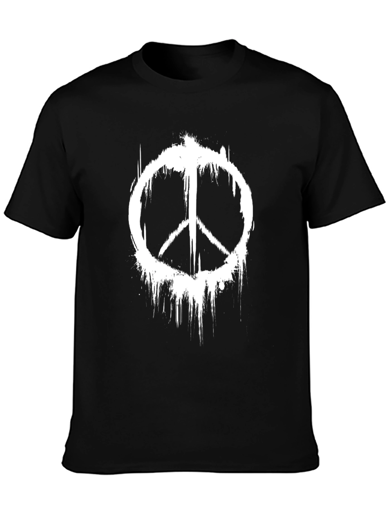 Peace Symbol Distressed Graphic T-Shirt