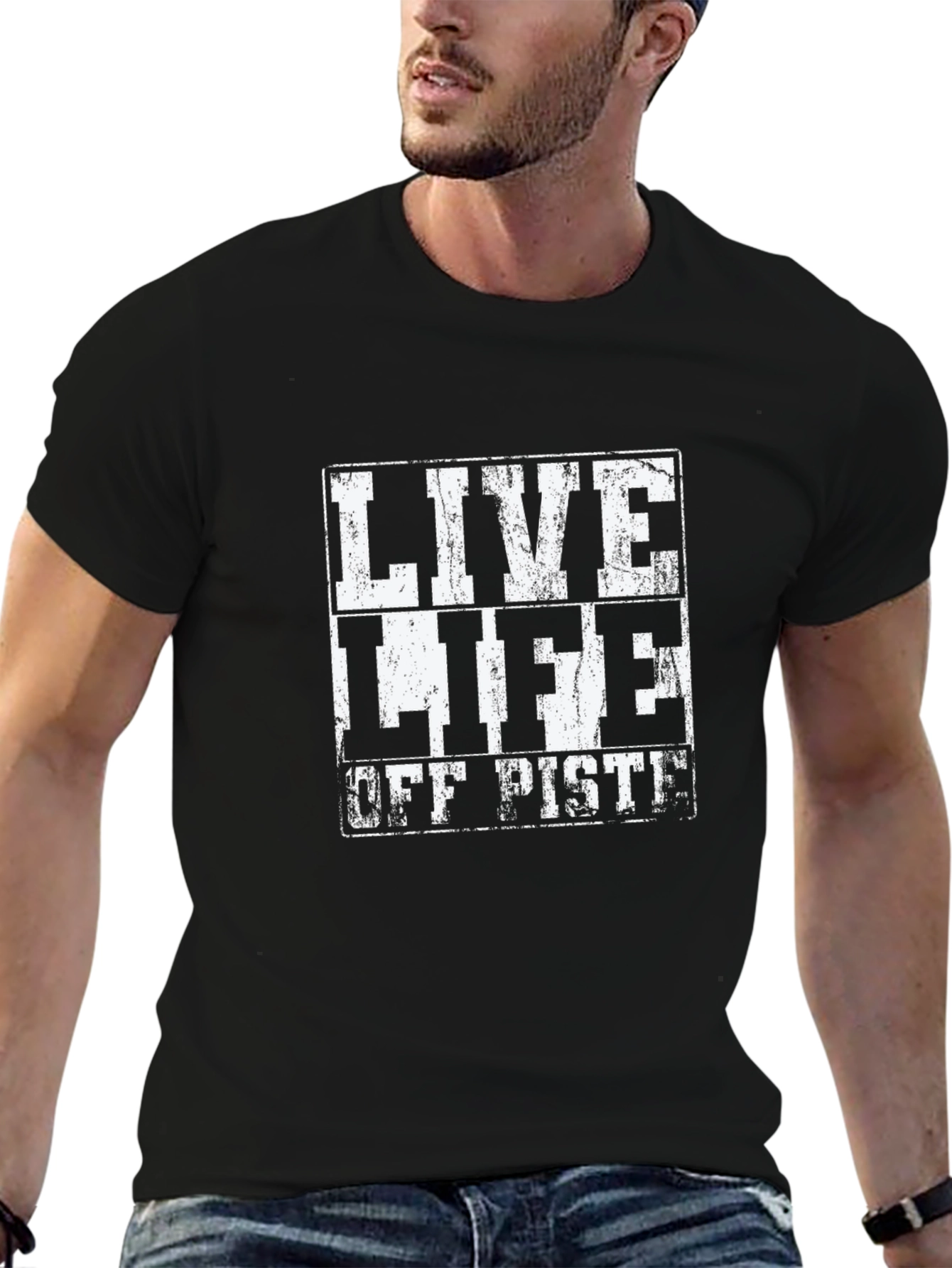 Live Life Off Piste Black T-Shirt