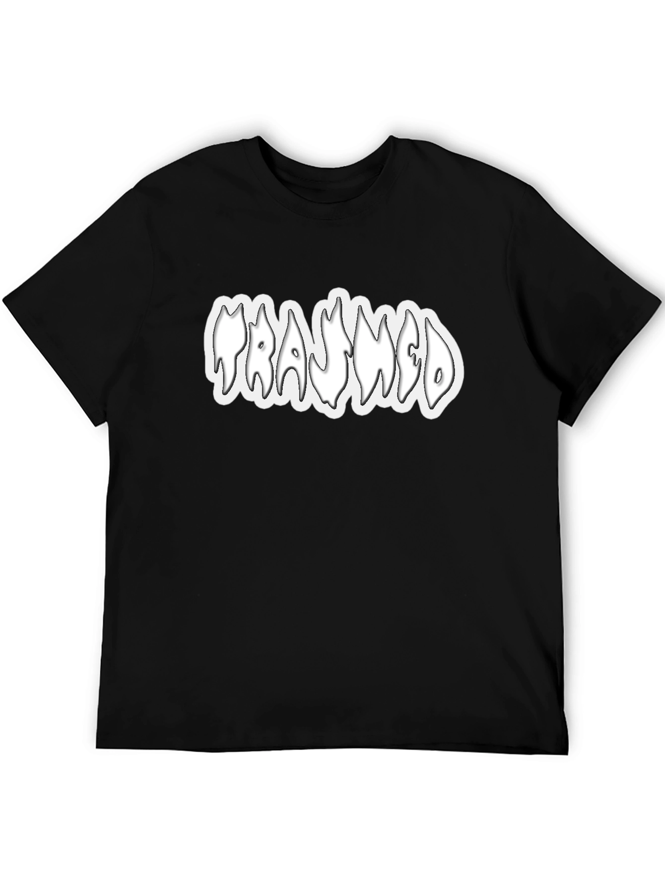 Trashed Black Tee - Graphic Print