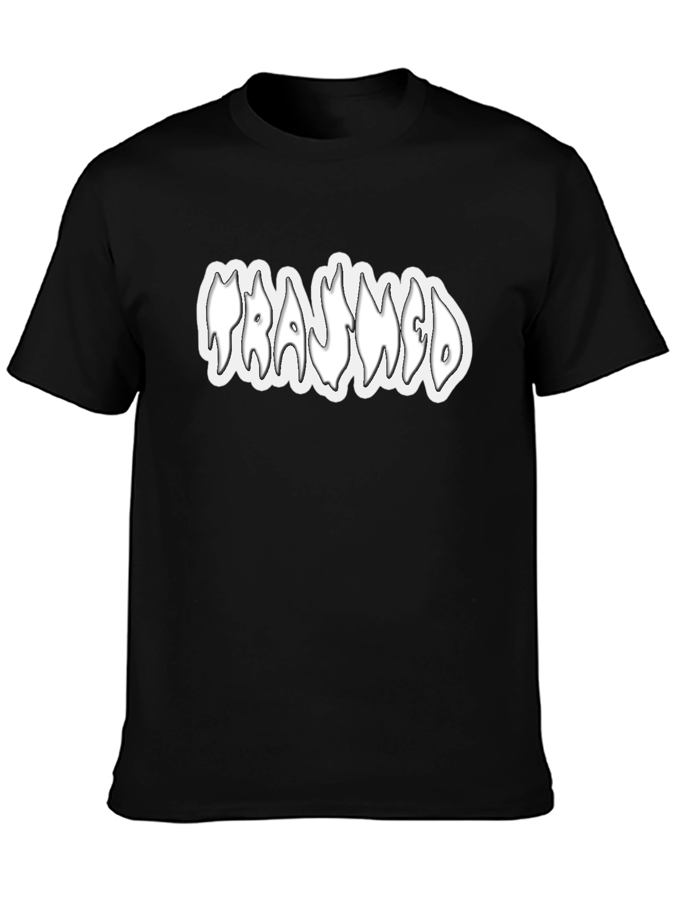 Trashed Black Tee - Graphic Print