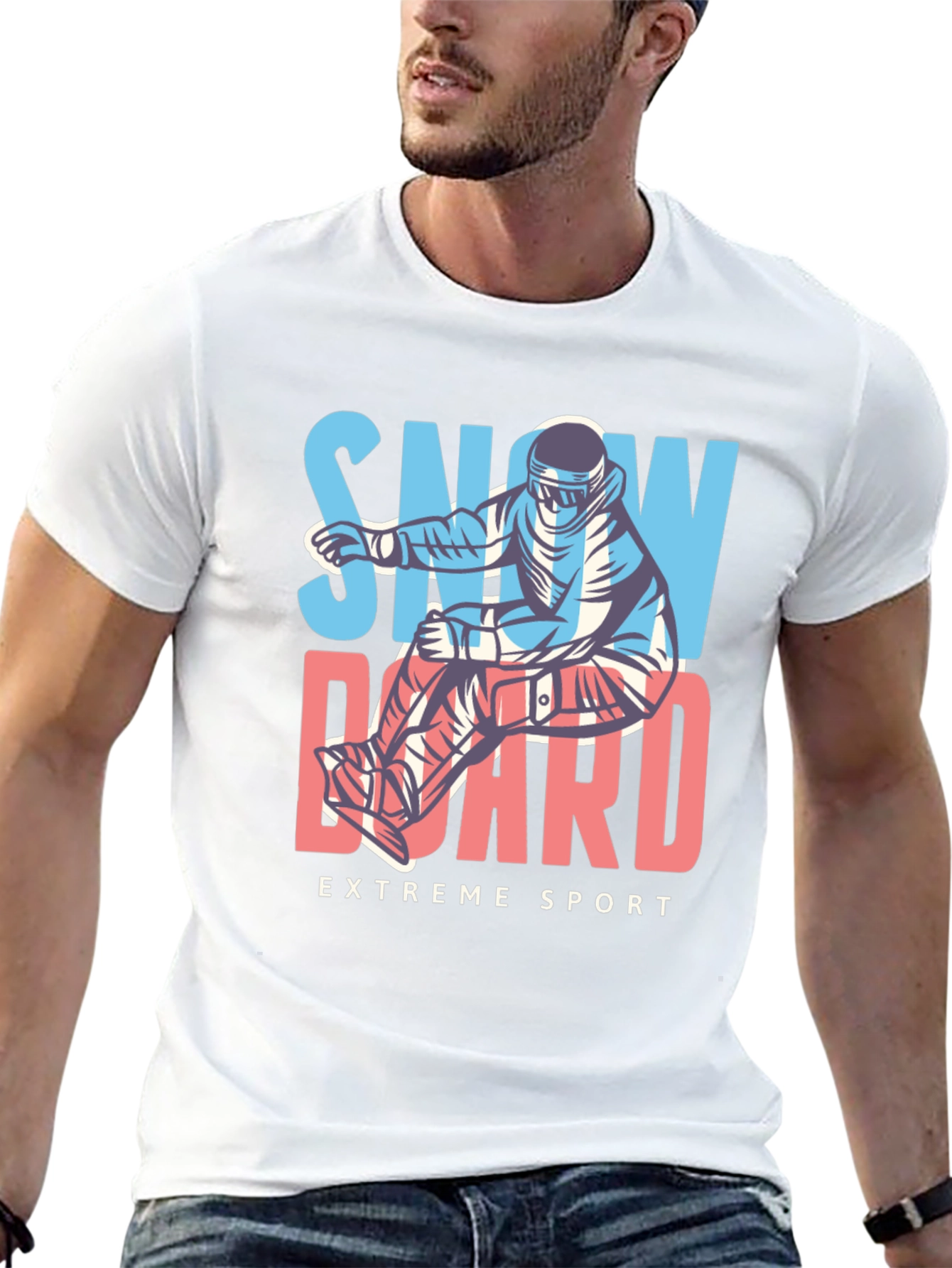 Snowboard Extreme Sport Black T-Shirt
