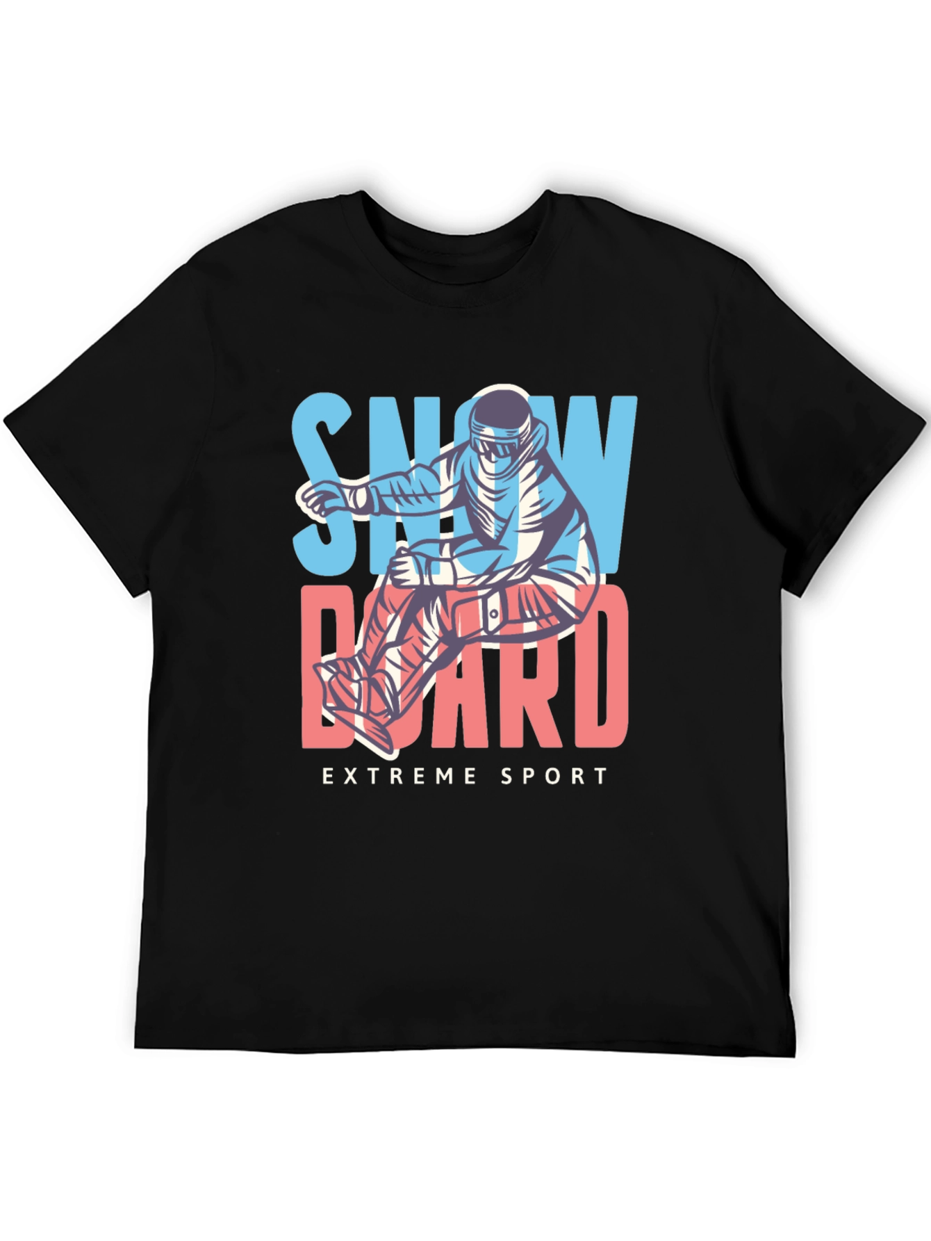 Snowboard Extreme Sport Black T-Shirt