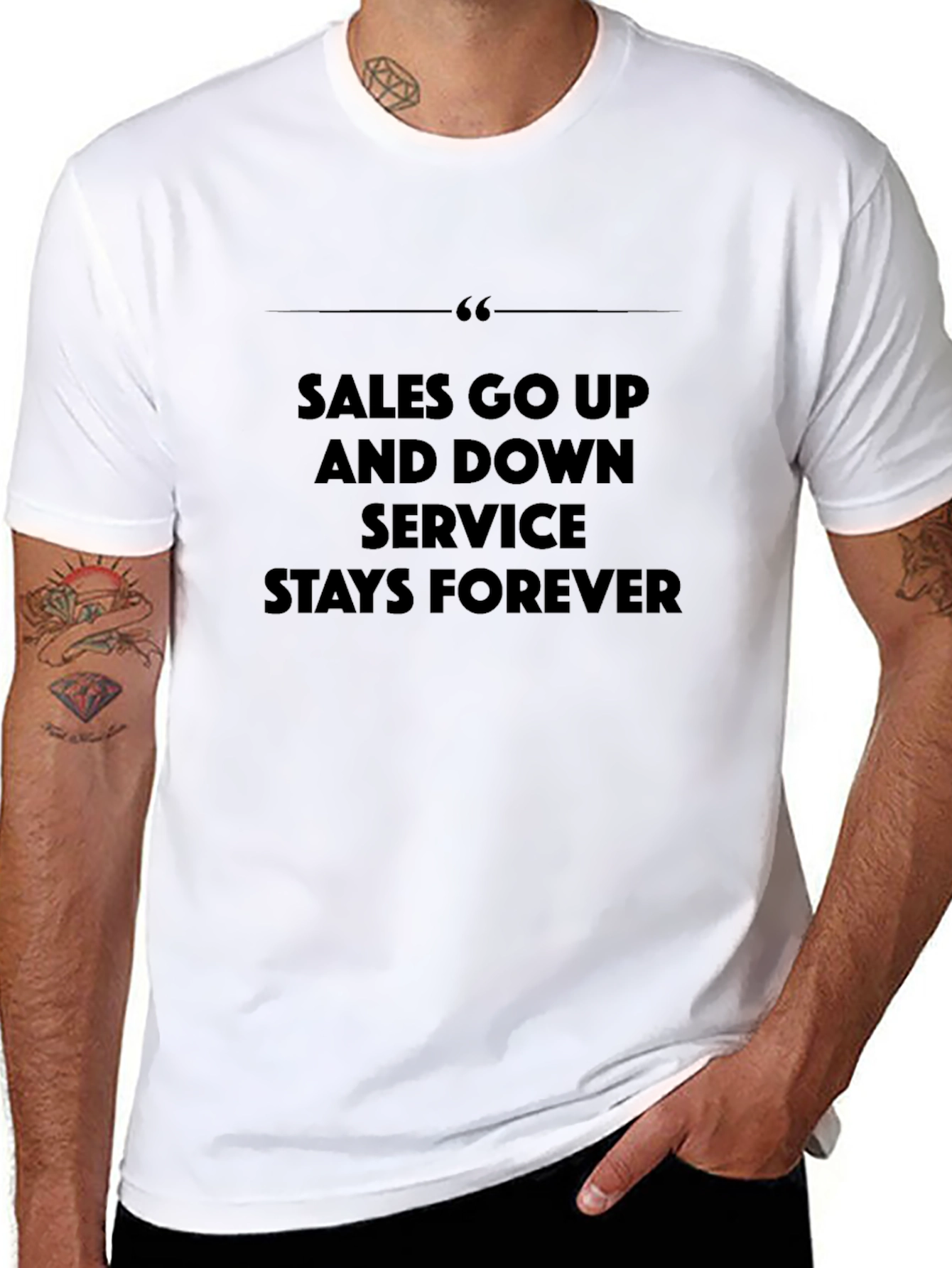 Sales Go Up Service Stays Forever Graphic Tee