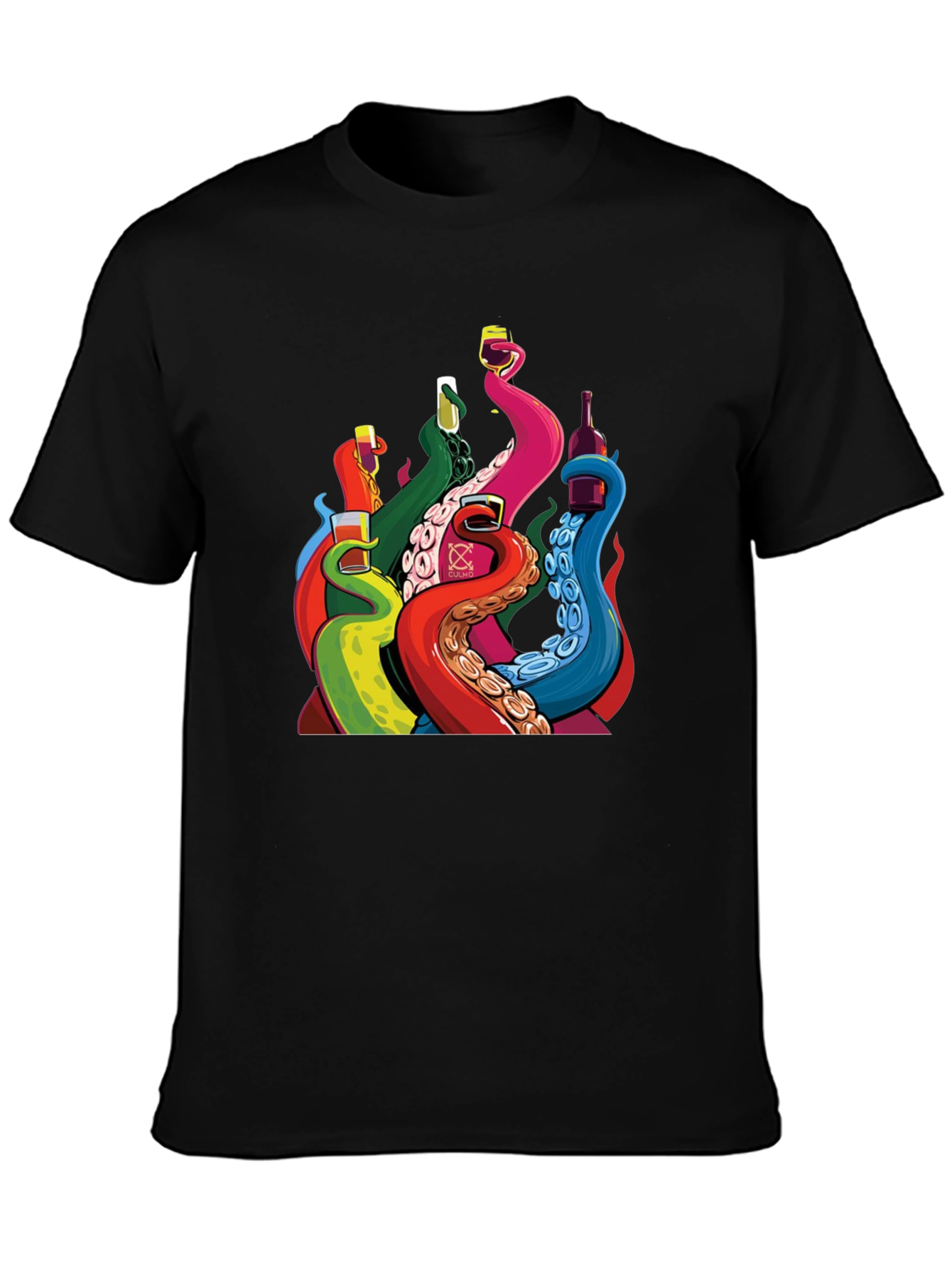 Octopus Tentacle Drink Black T-Shirt