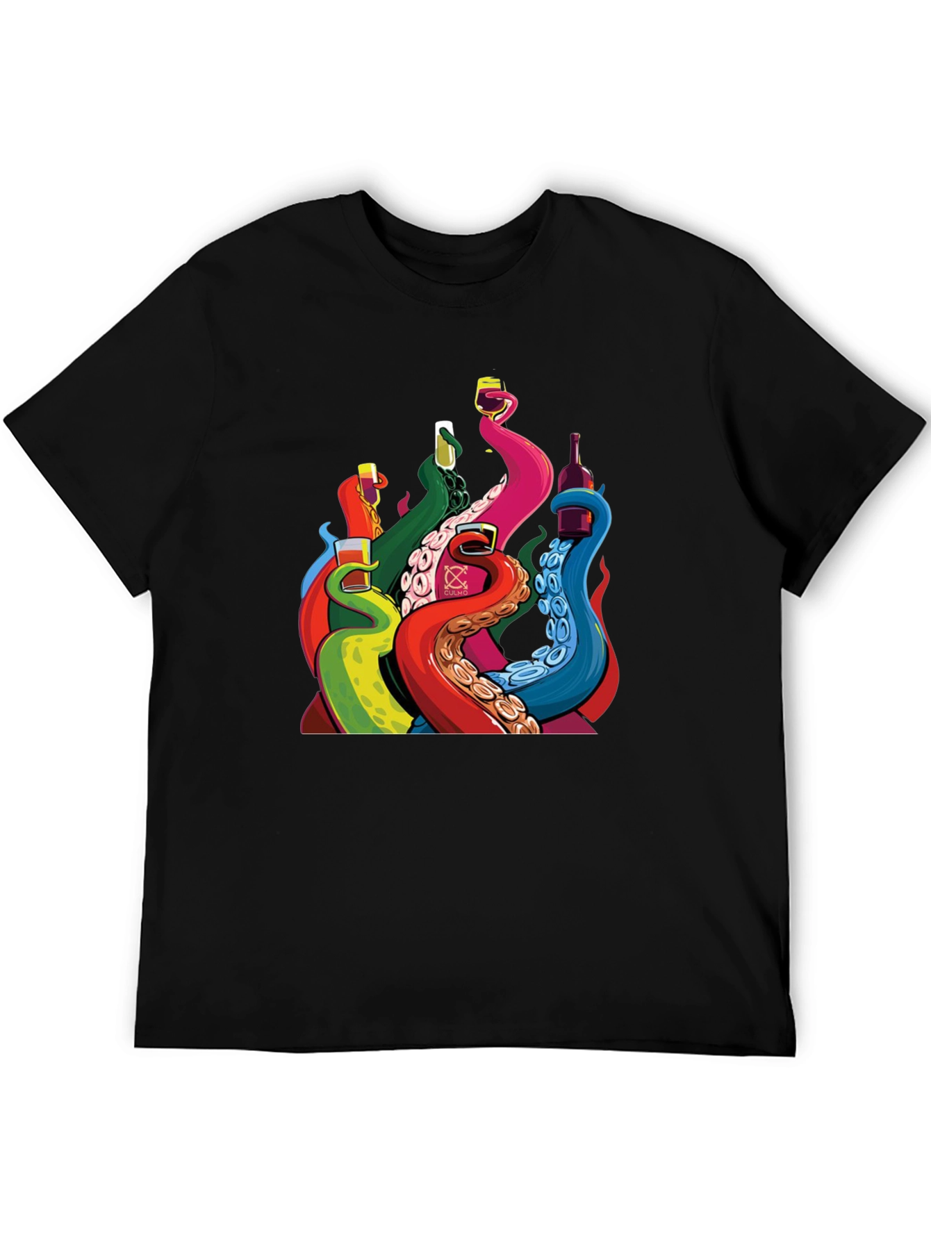 Octopus Tentacle Drink Black T-Shirt