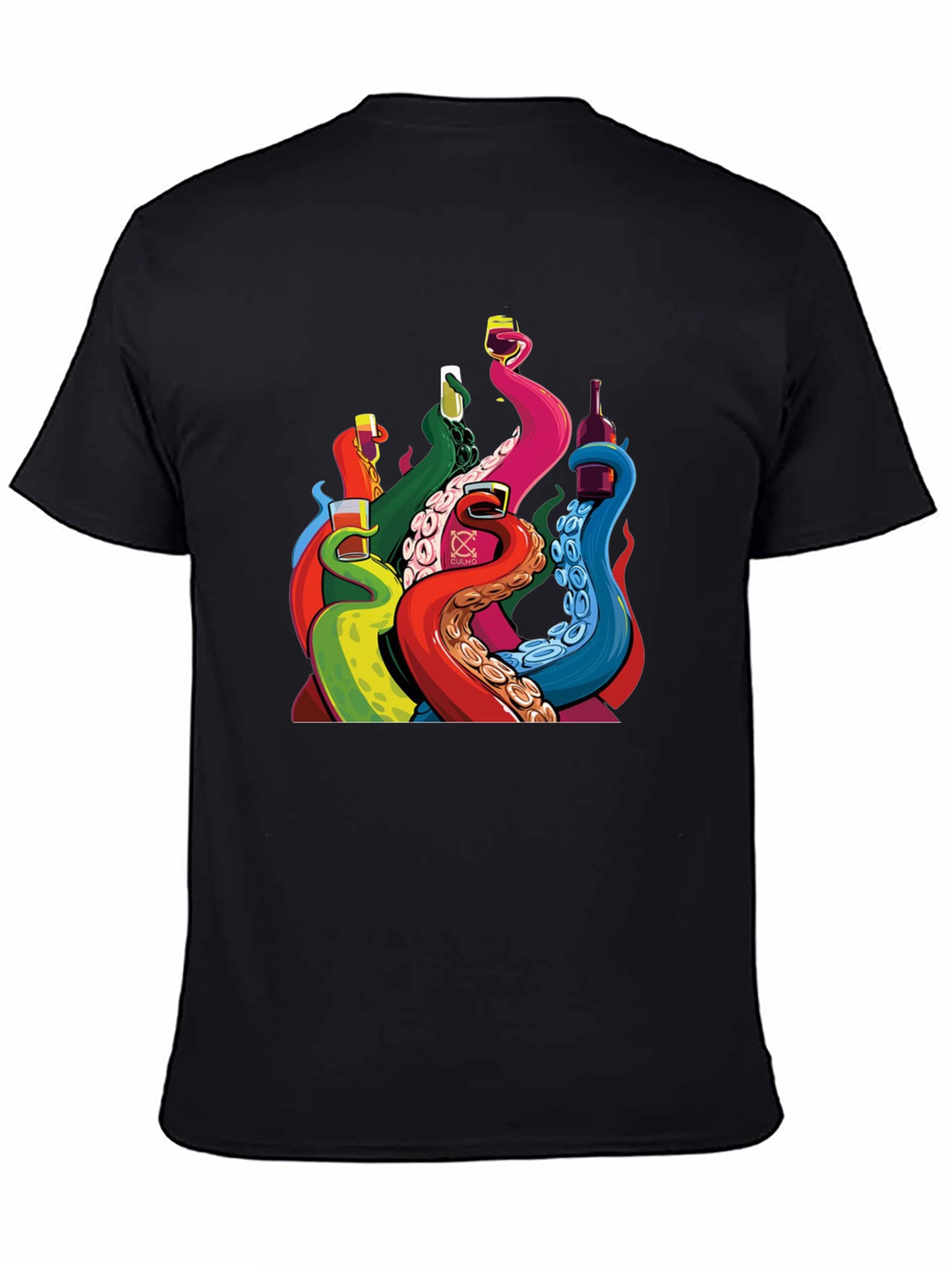 Octopus Tentacle Drink Black T-Shirt