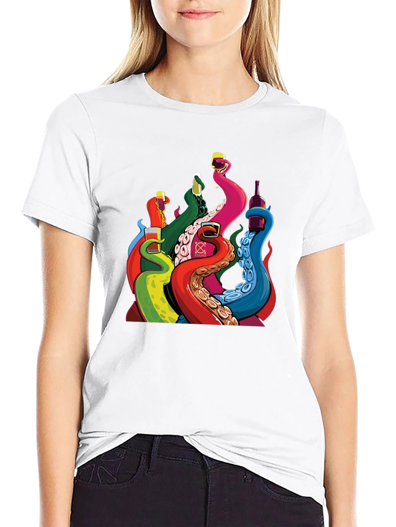 Octopus Tentacle Drink Black T-Shirt