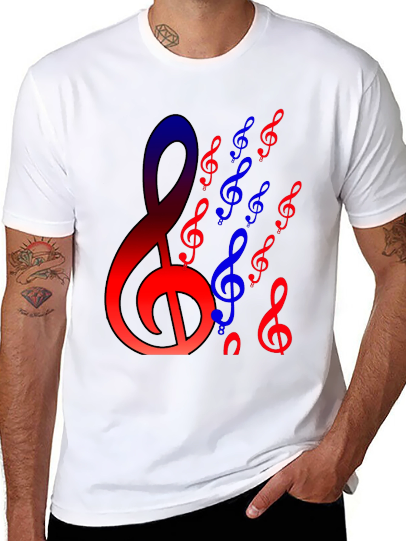 Musical Clef Graphic Tee - Black