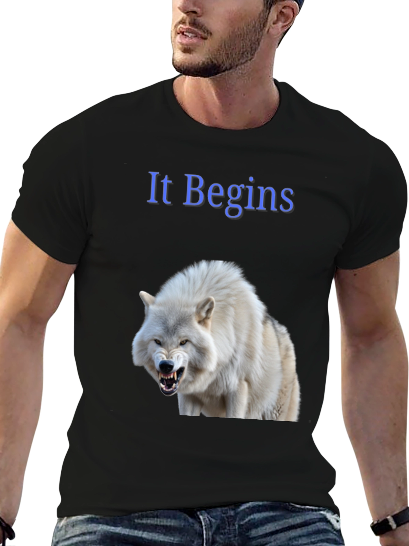 It Begins Wolf Graphic Tee - Bold Black T-Shirt
