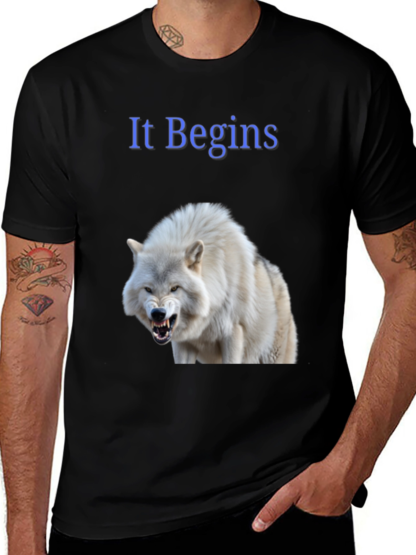 It Begins Wolf Graphic Tee - Bold Black T-Shirt