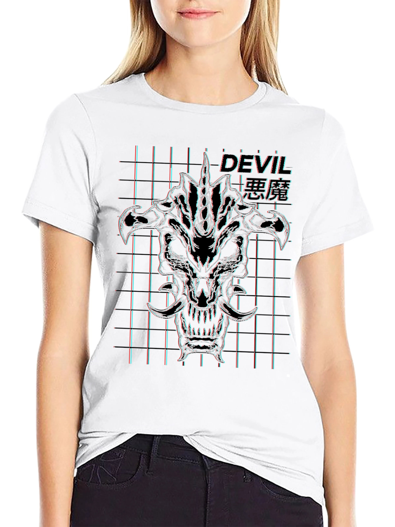 Devil Demon Graphic T-Shirt - Black