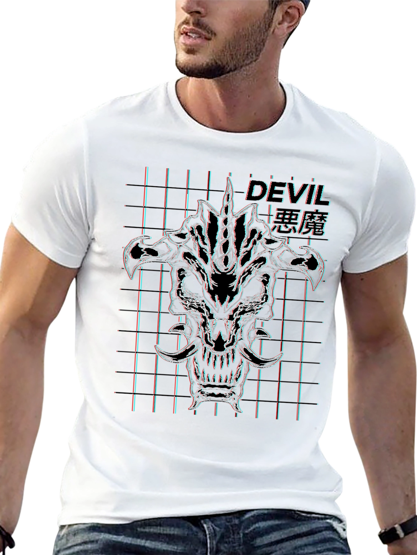 Devil Demon Graphic T-Shirt - Black