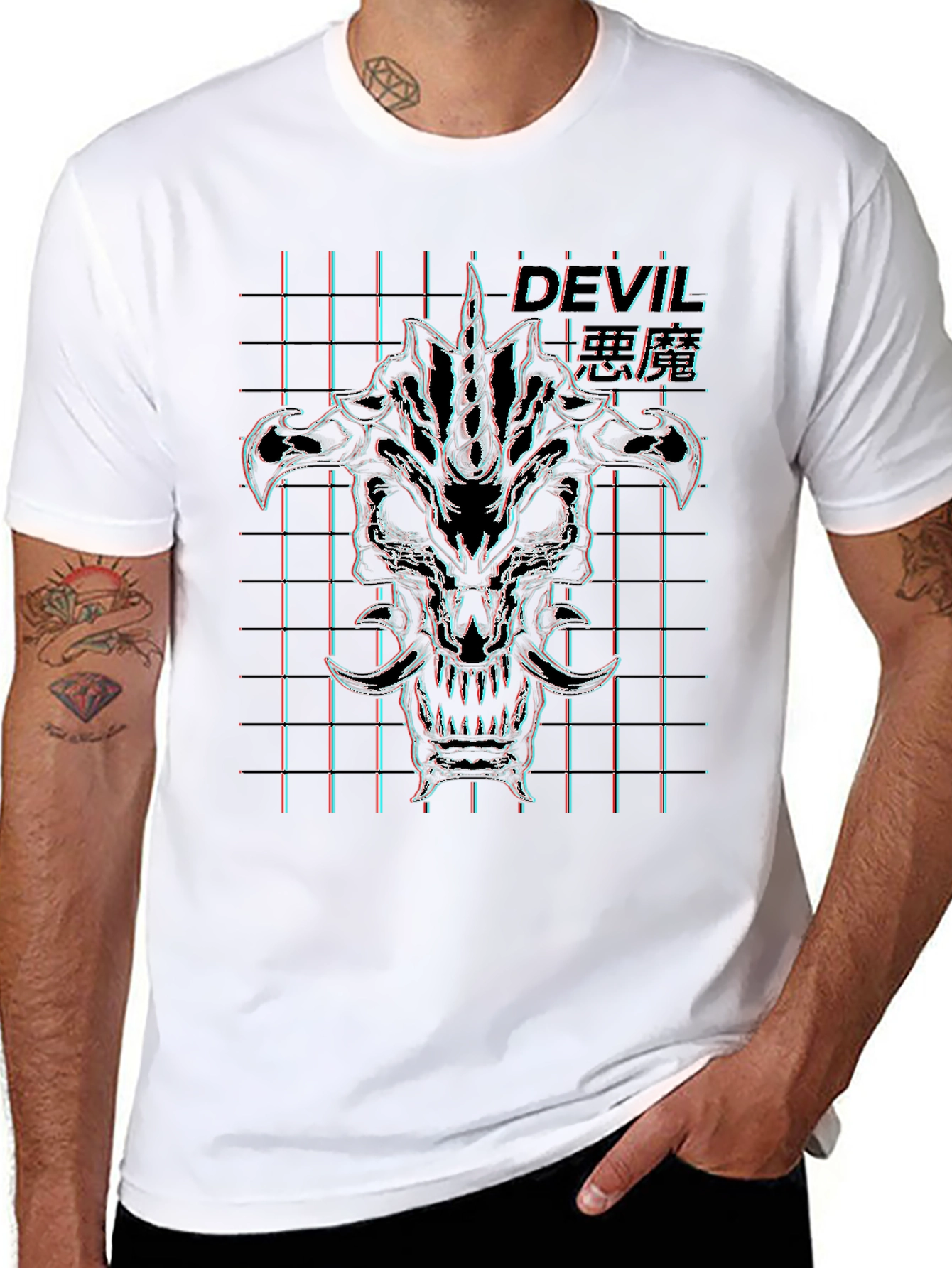 Devil Demon Graphic T-Shirt - Black
