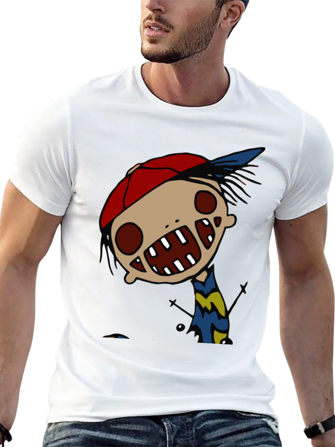 Cartoon Character Graphic Black Tee
