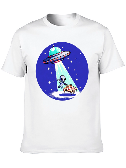 Alien Pizza Abduction Graphic T-Shirt