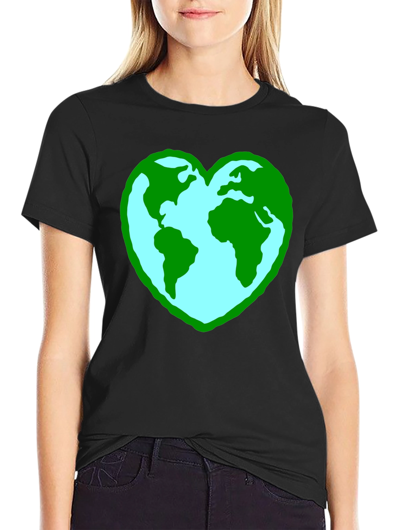 Earth Heart Graphic Tee - Black Unisex Shirt