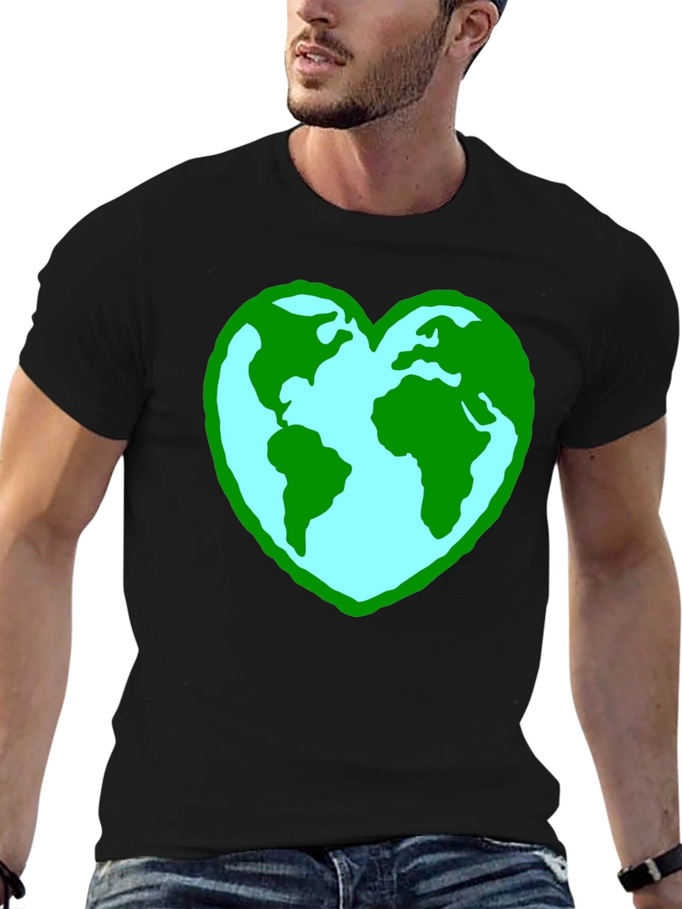 Earth Heart Graphic Tee - Black Unisex Shirt