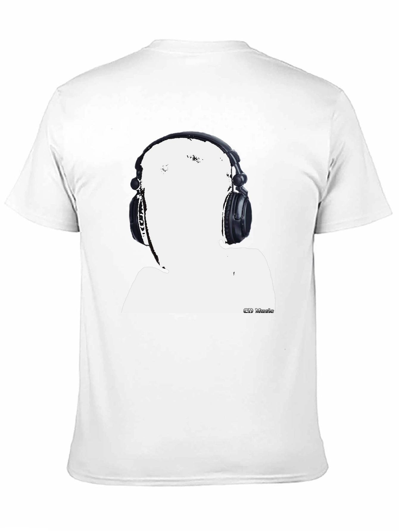 Abstract DJ Graphic Tee - Black Casual T-Shirt
