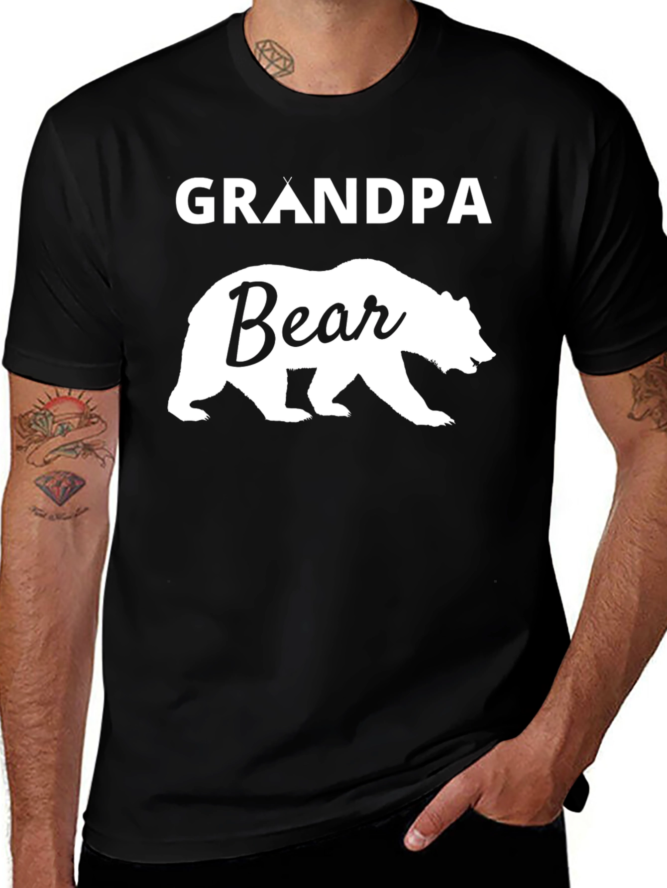 Grandpa Bear Black T-Shirt