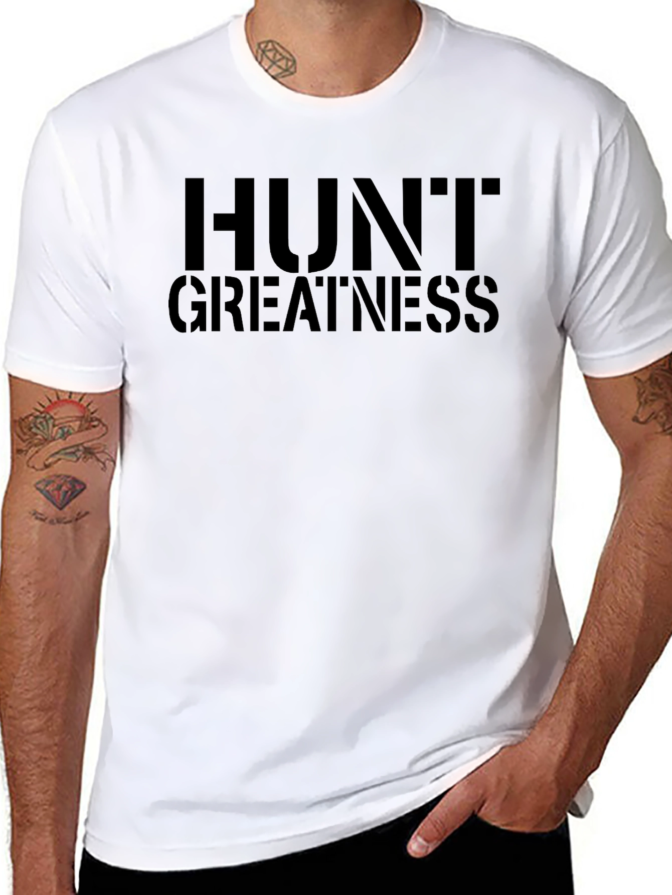 Hunt Greatness Black Graphic T-Shirt