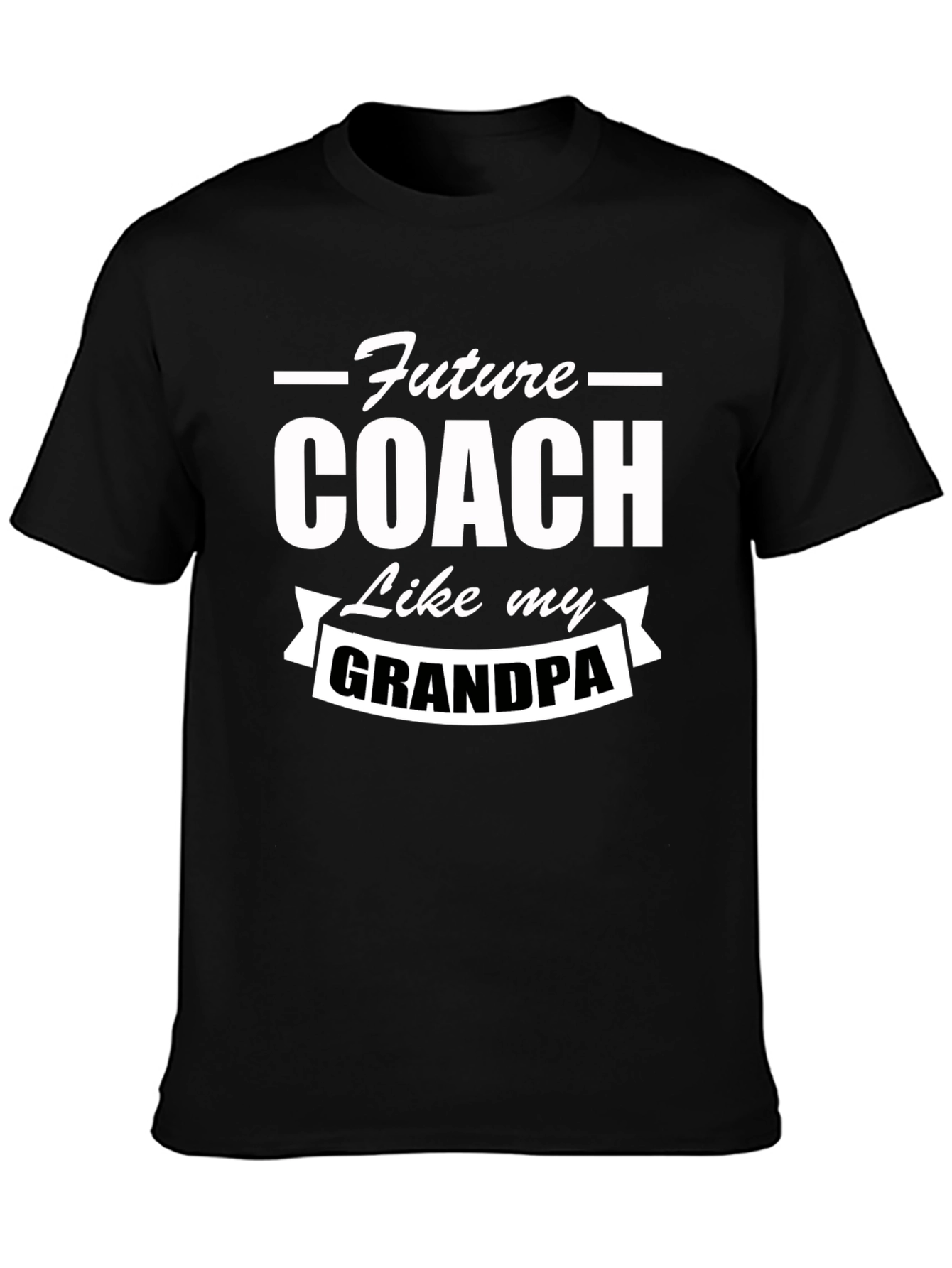 Future Coach Like My Grandpa Black T-Shirt