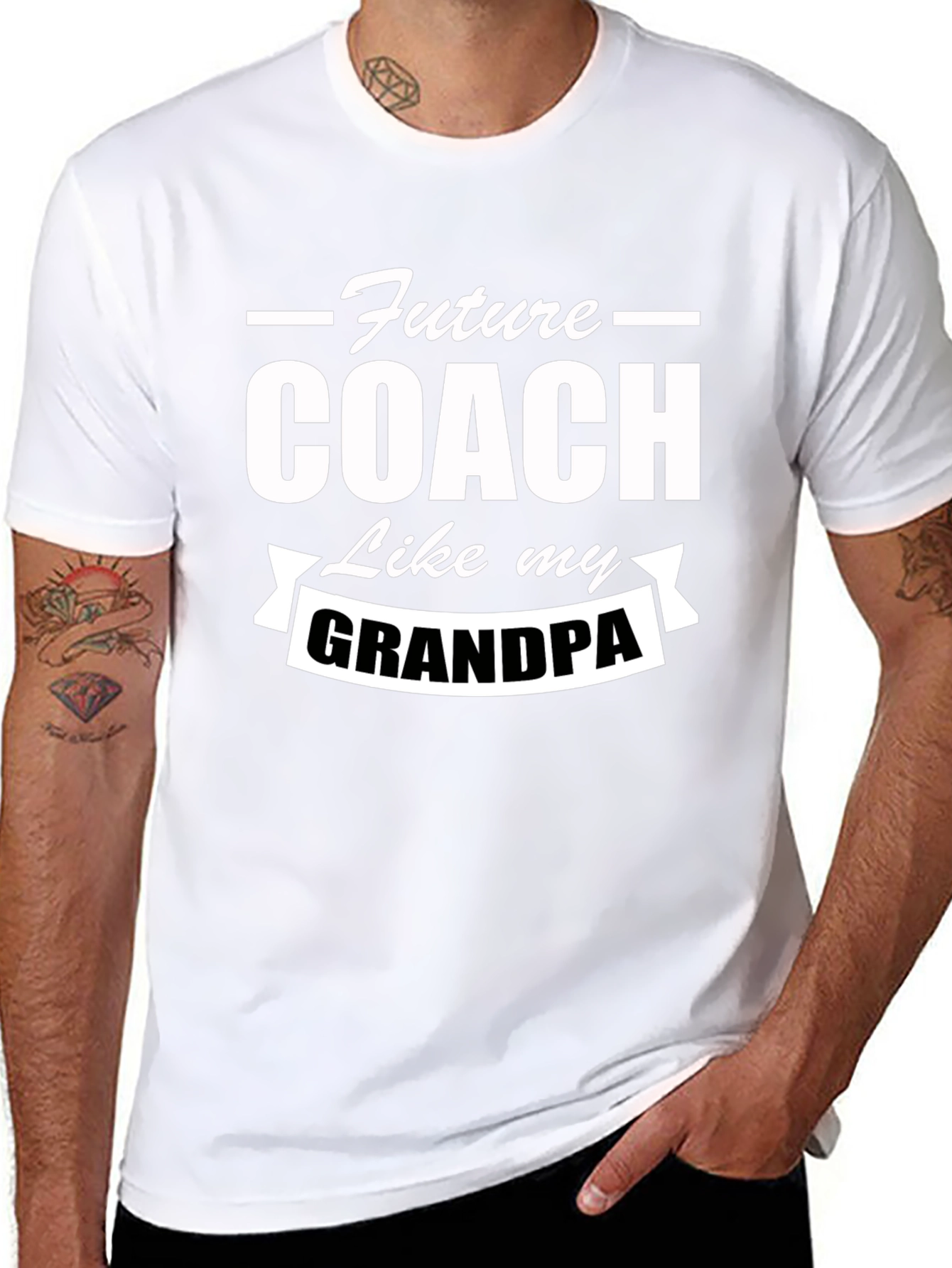 Future Coach Like My Grandpa Black T-Shirt