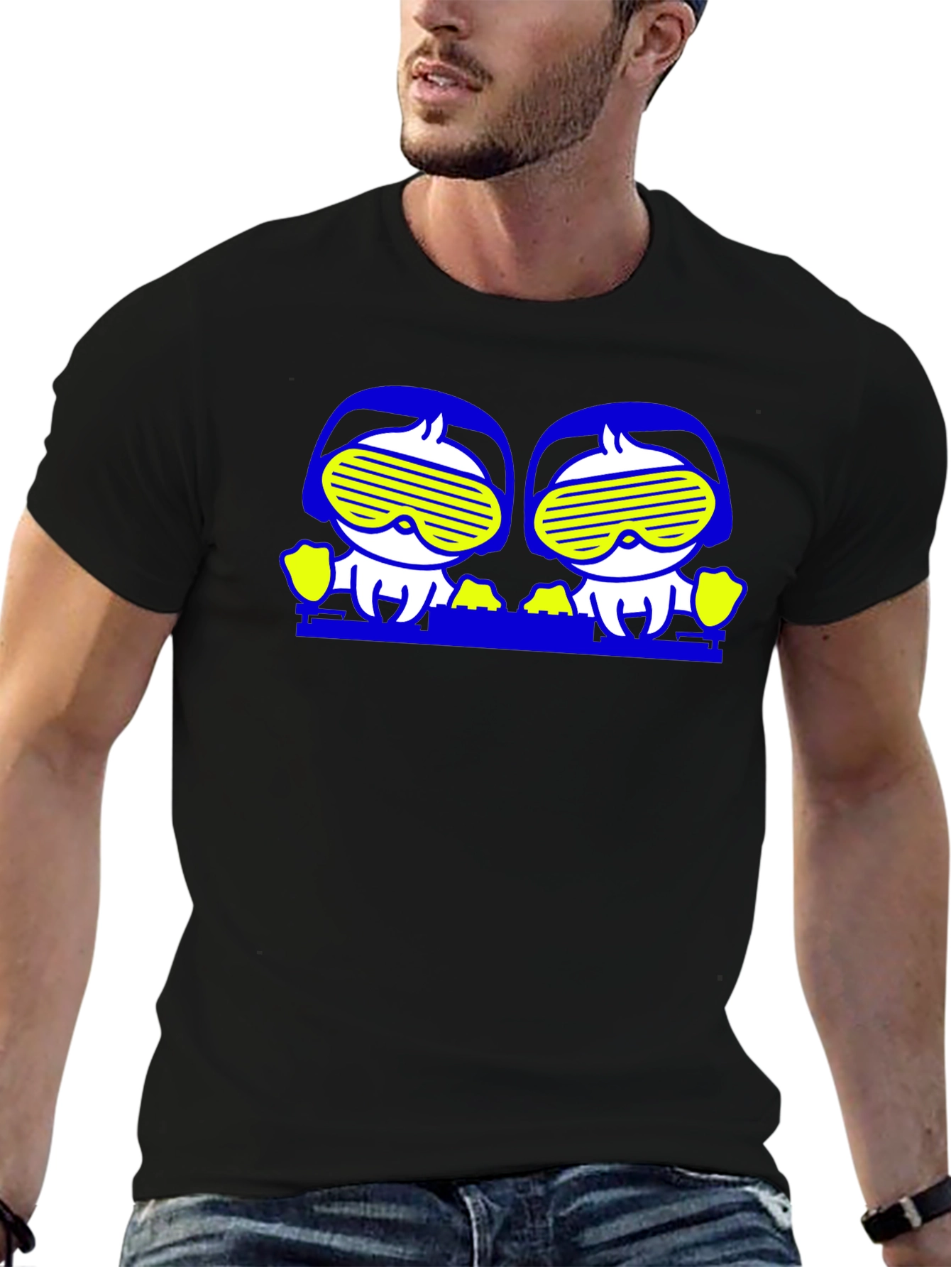 Funky Graphic T-Shirt with Cartoon Character